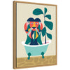 Sylvie MCM Lion in Bathtub Framed Canvas by Rachel Lee