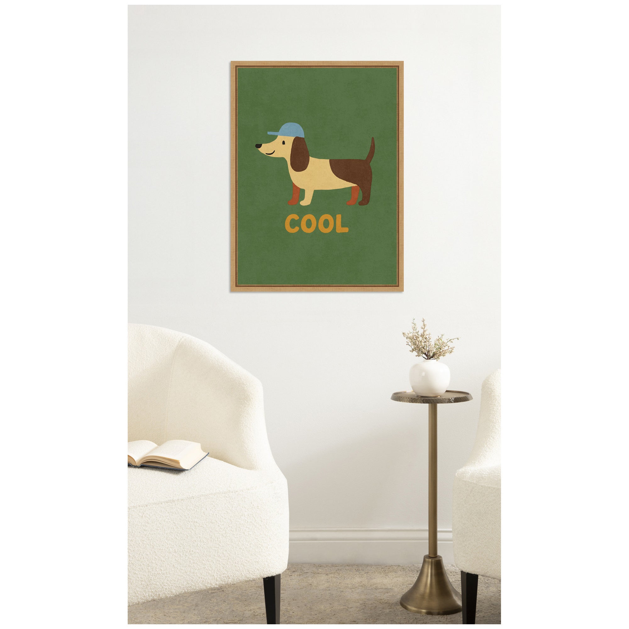 Cool Dog by Laura Moss Framed Canvas Wall Art Print