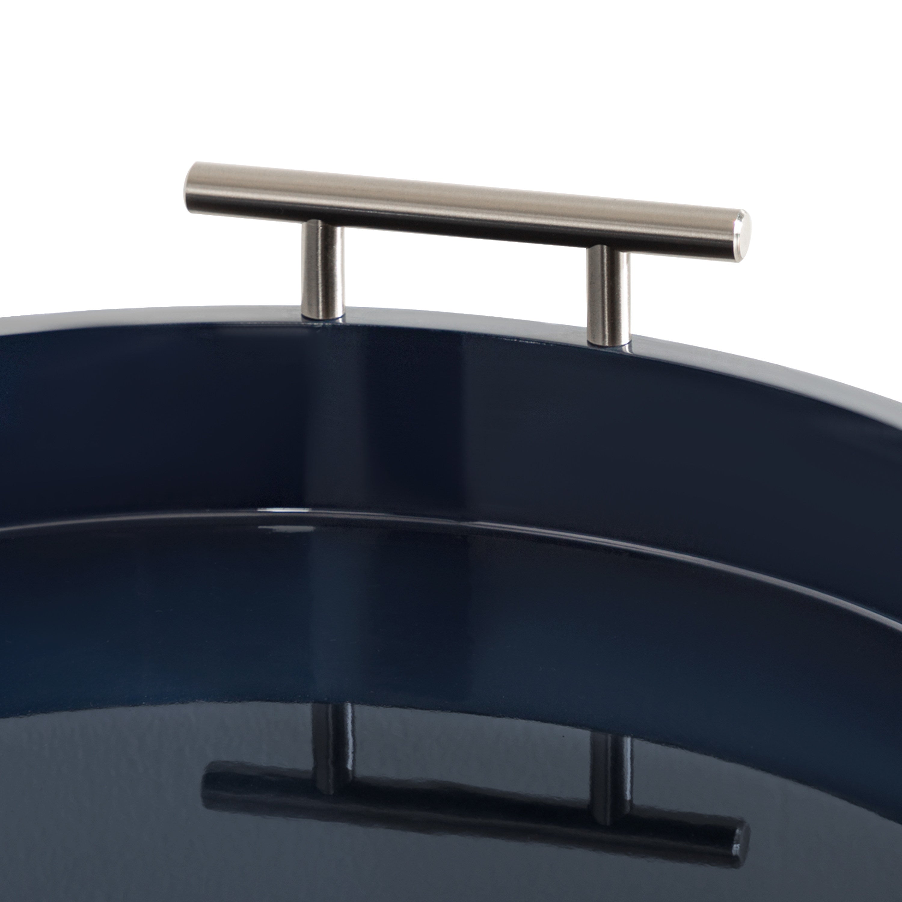 Single Tray Navy Blue Silver 15.5" Diameter 3
