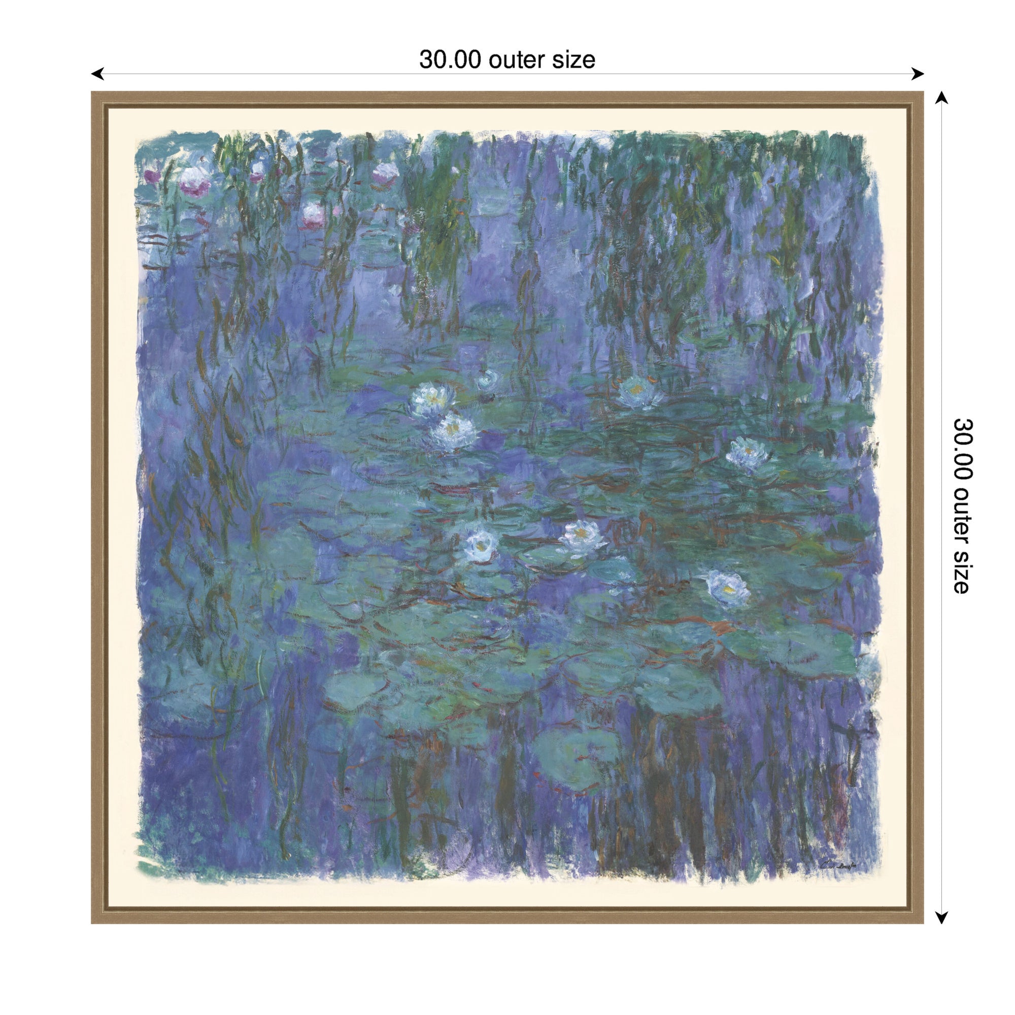 Framed Canvas 30x30 Sylvie Dark Gold 2