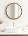 Round Mirror Rustic Brown 26x26 7