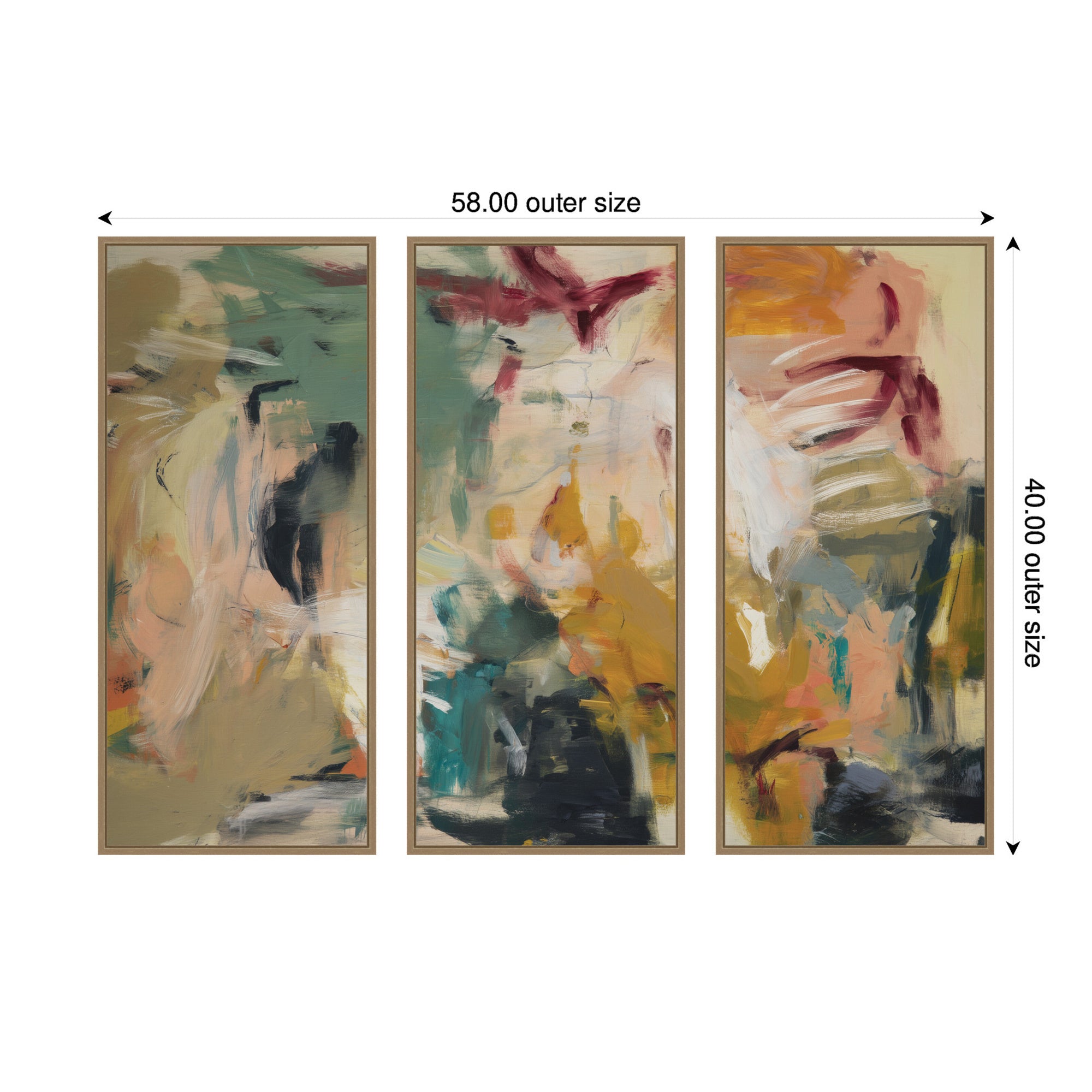 Painted Storm No. 2 Panel 3 Piece Framed Canvas Wall Art Set by Amy Lighthall