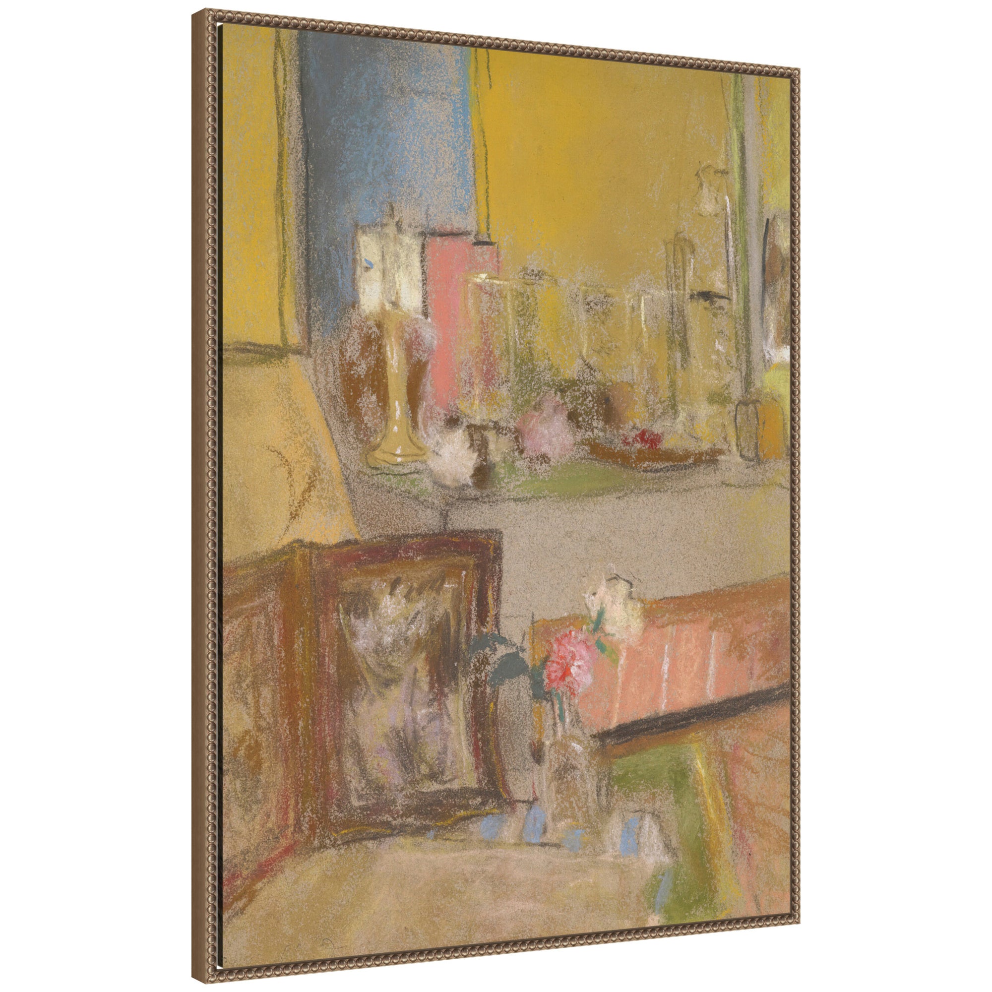 Framed Canvas 28x38 Sylvie Beaded Dark Gold 1
