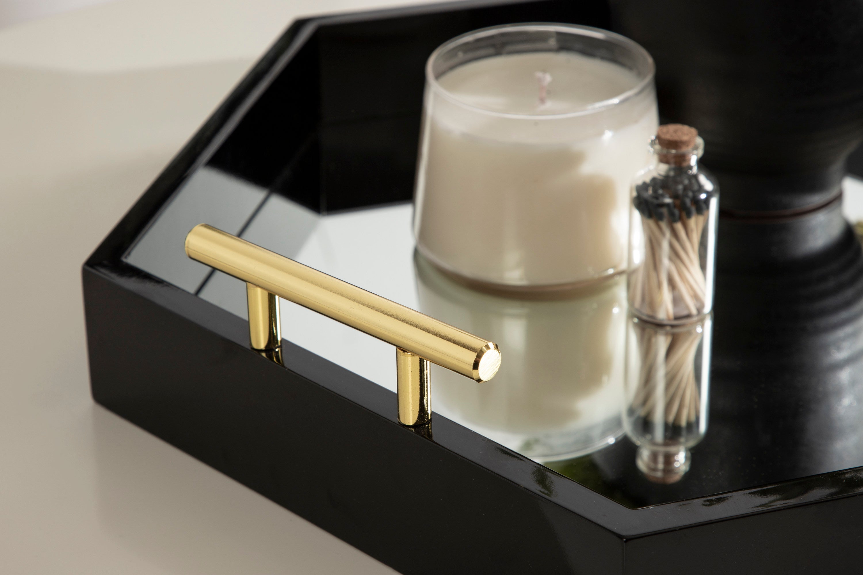 Single Tray Black Mirror 18x18 7