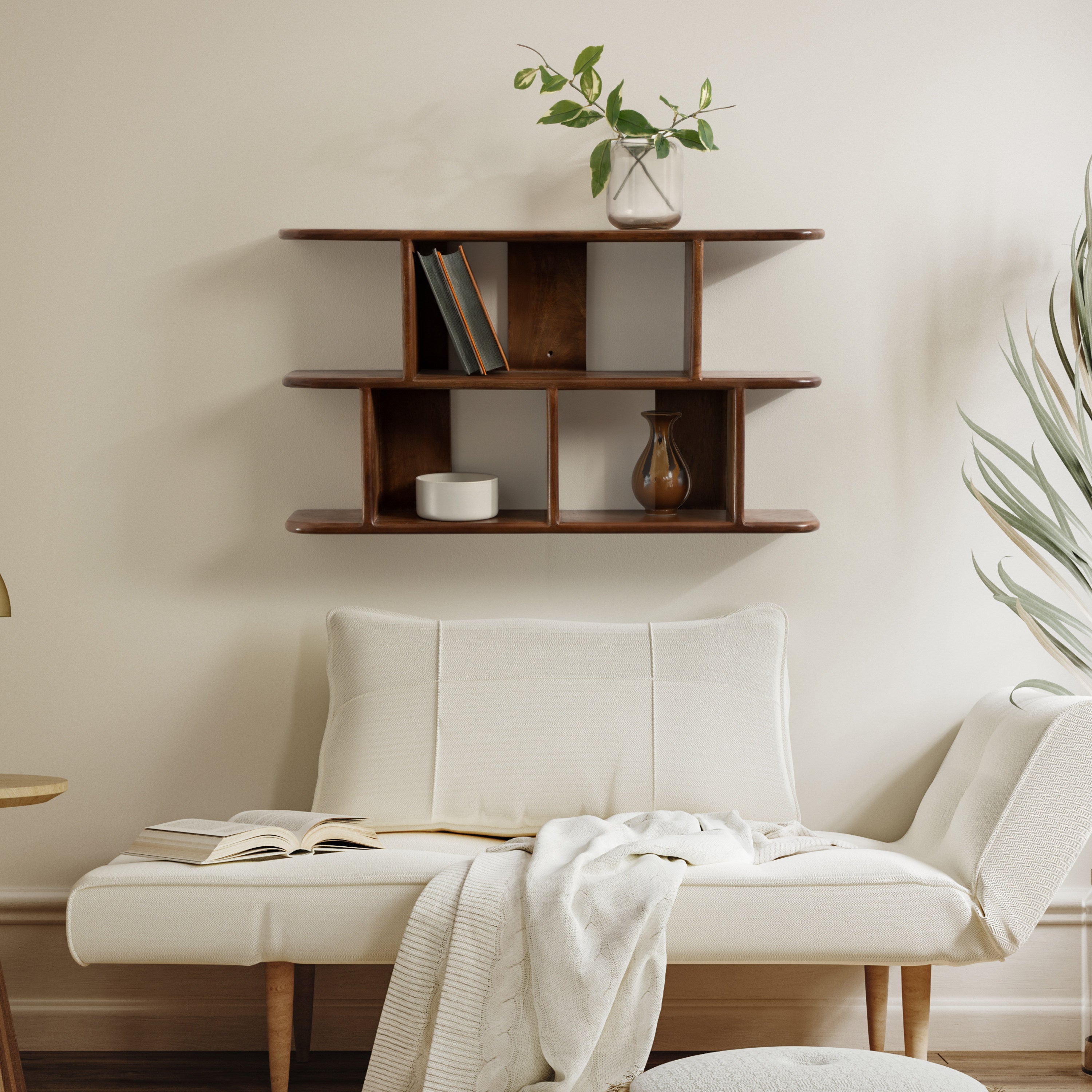 Accent Shelf Walnut Brown 30x17 7