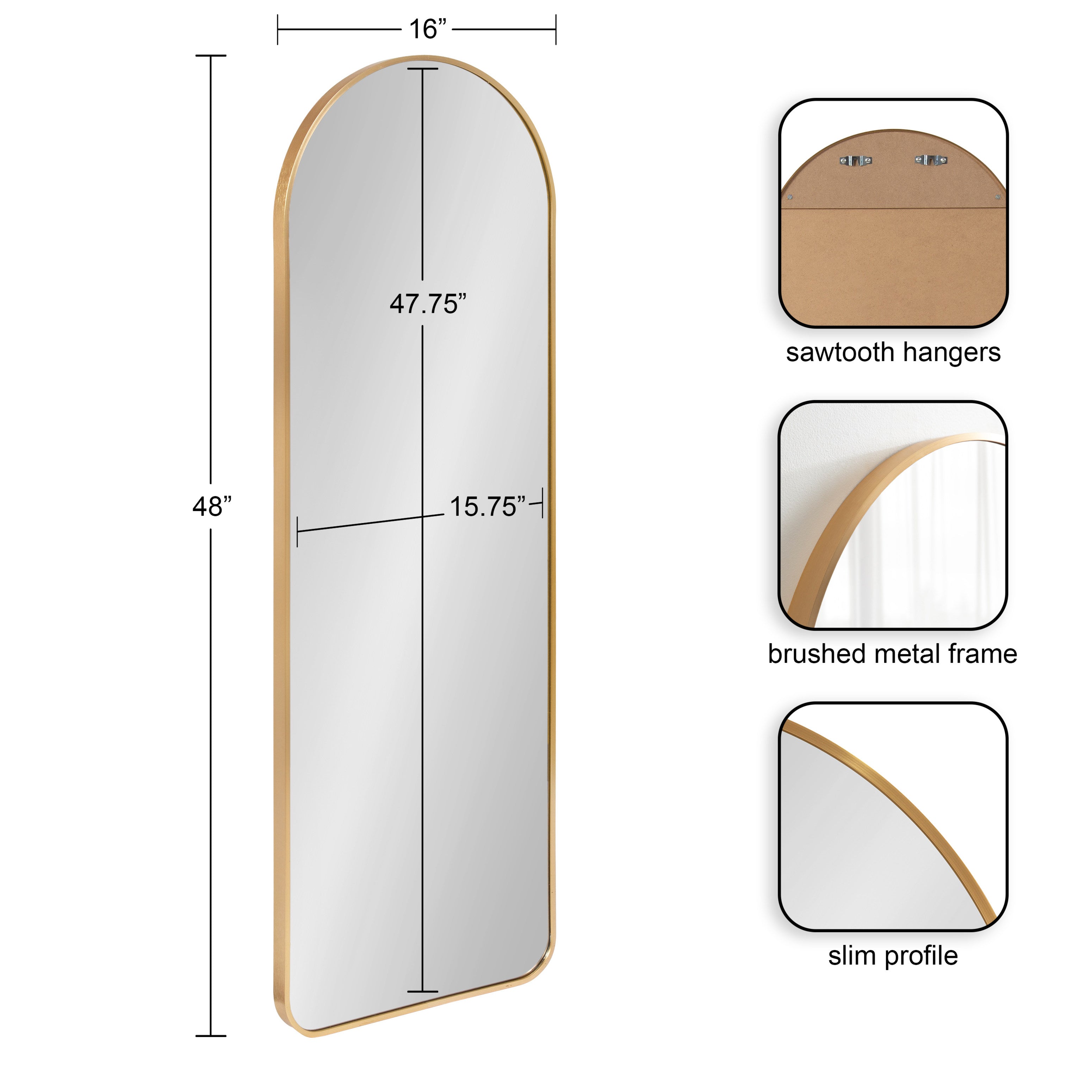 Arch Mirror Gold 16x48 2