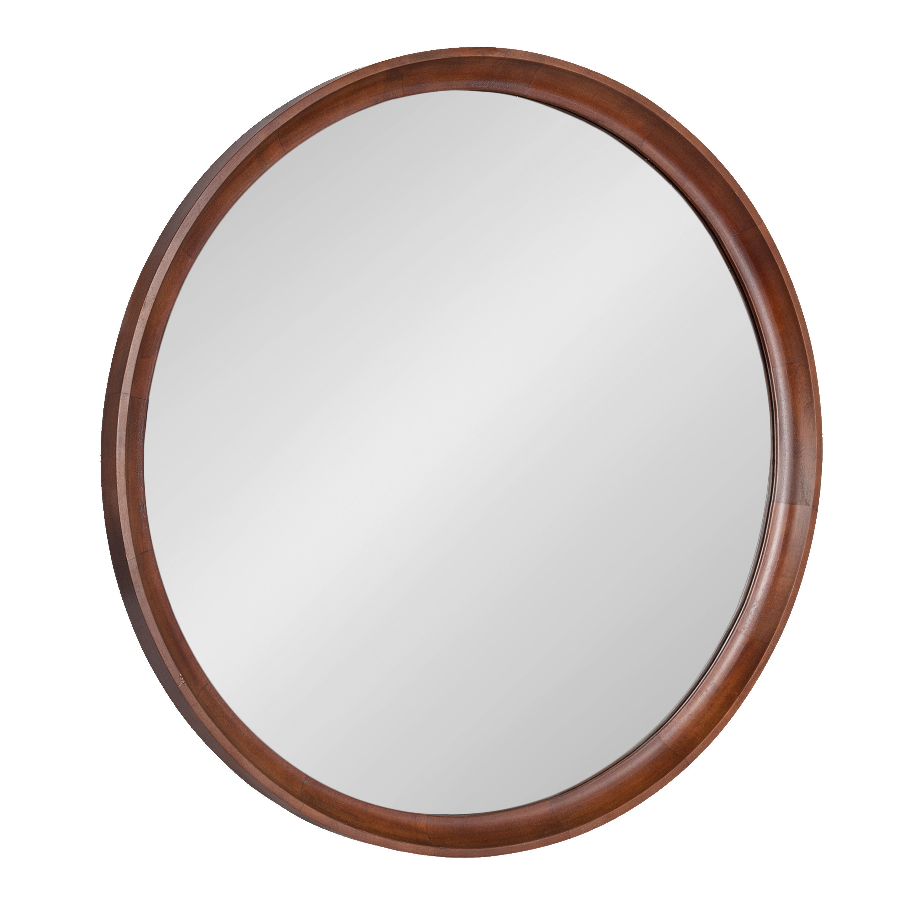 Round Mirror Dark Brown 30" Diameter 1