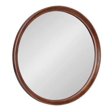 Round Mirror Dark Brown 30" Diameter 1