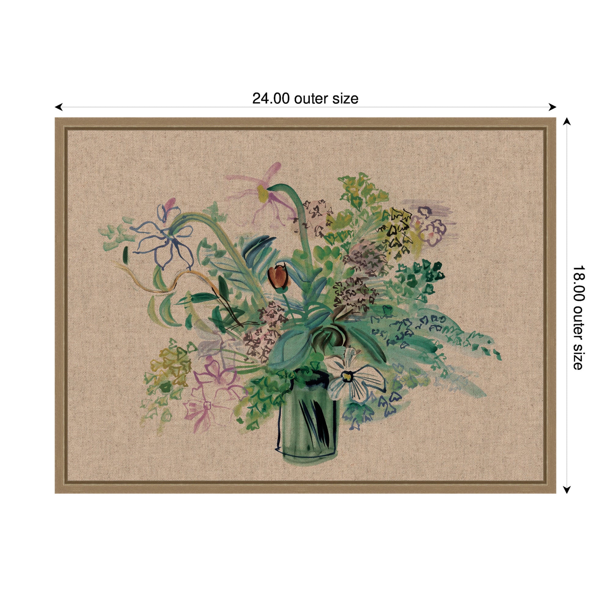 Framed Canvas 24x18 Sylvie Dark Gold 2