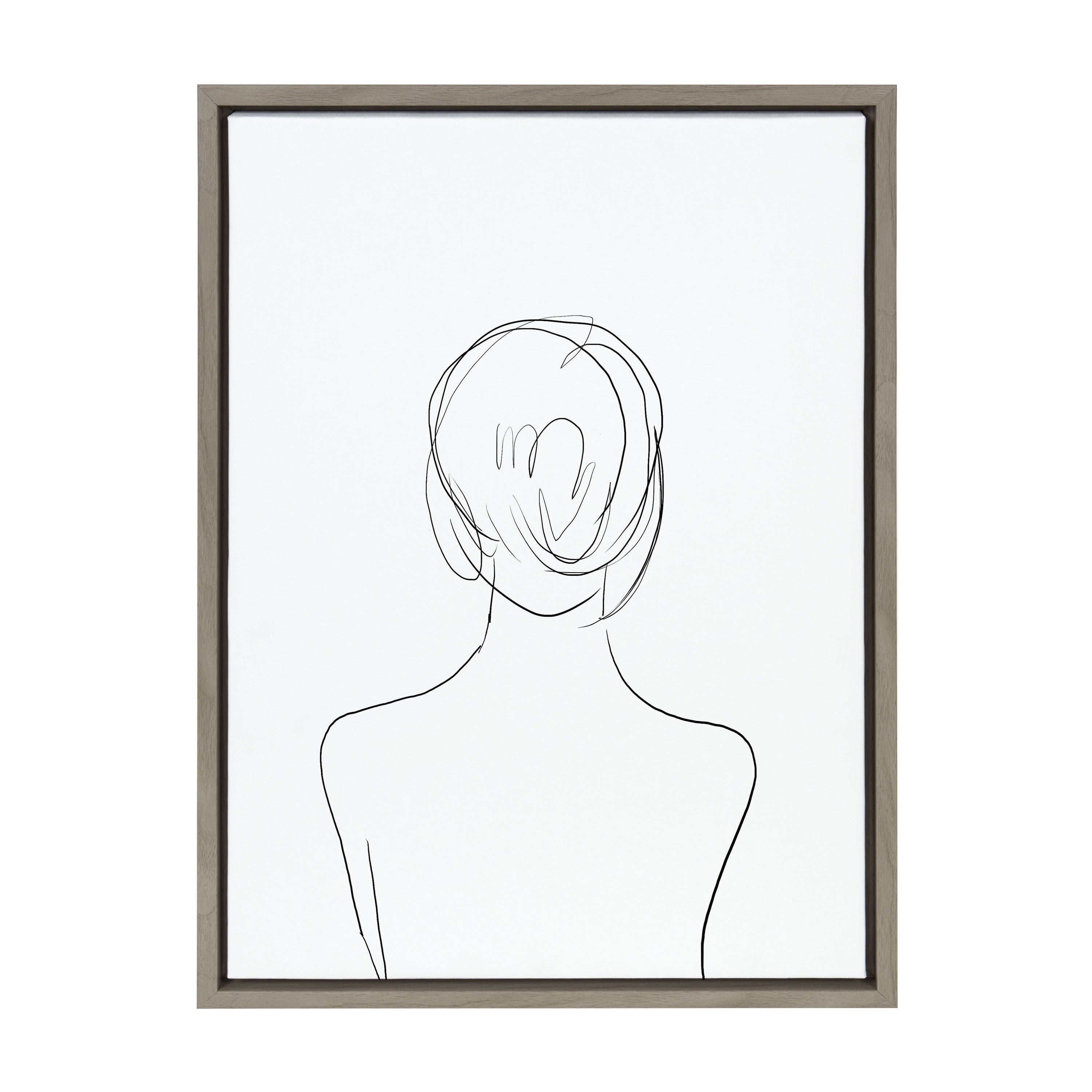 Sylvie Minimalist Woman Framed Canvas by Teju Reval of SnazzyHues