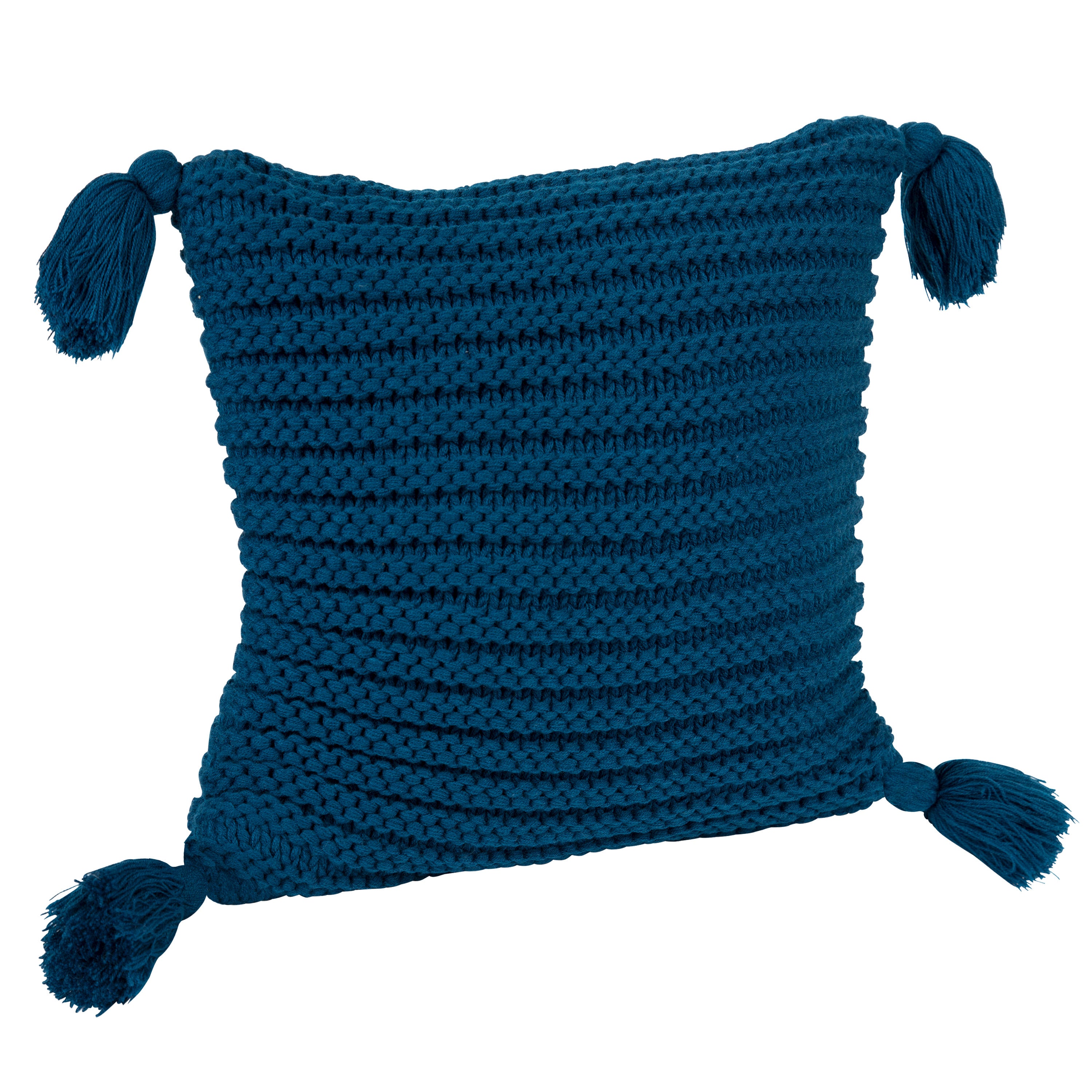 Tassey Large Knit Pillow Cover with Tassels