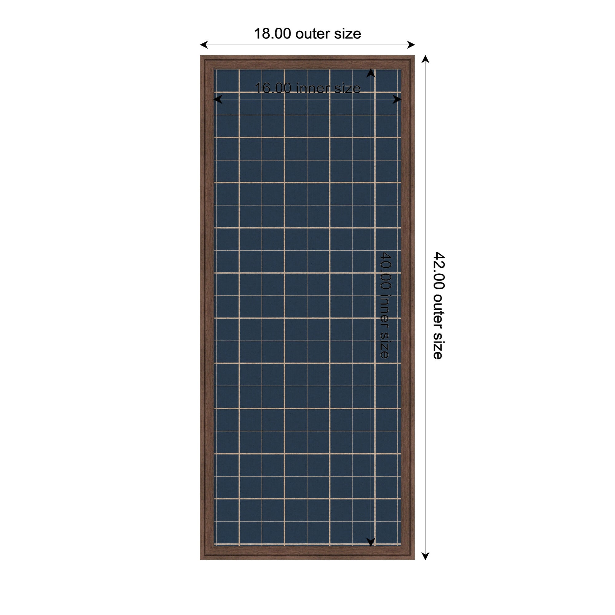 Framed Fabric Pinboard Navy Blue Plaid Wall Organization