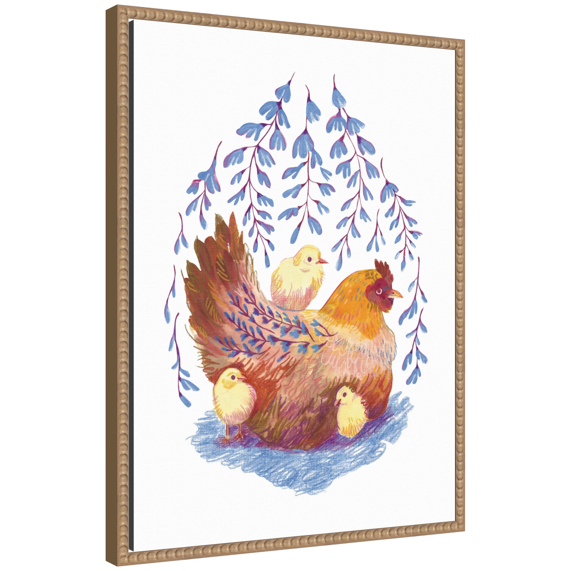 Whisteria Hen by Lucia Gianello Framed Canvas Wall Art Print