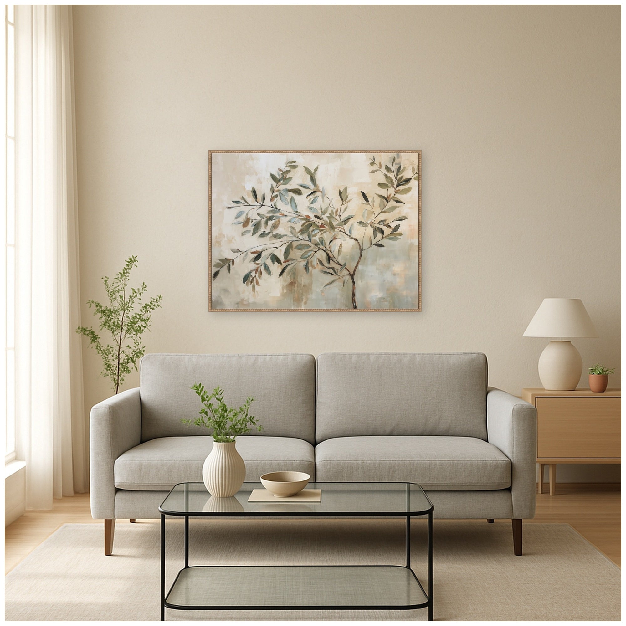 Framed Canvas 42x32 Sylvie Beaded Rustic Natural 7