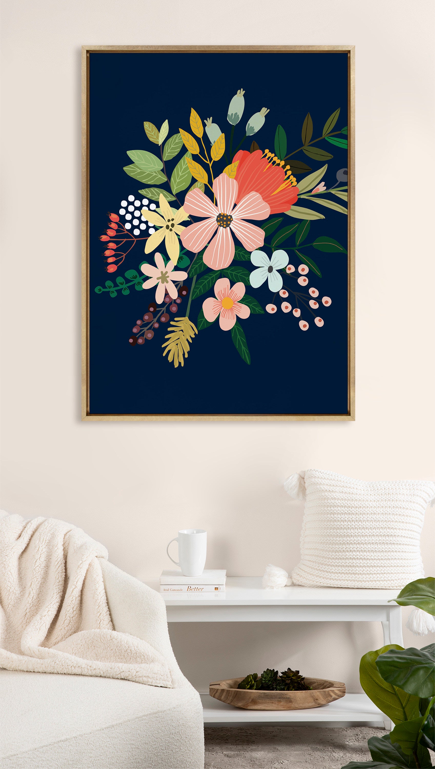 Sylvie Floralis C Framed Canvas by Mia Charro