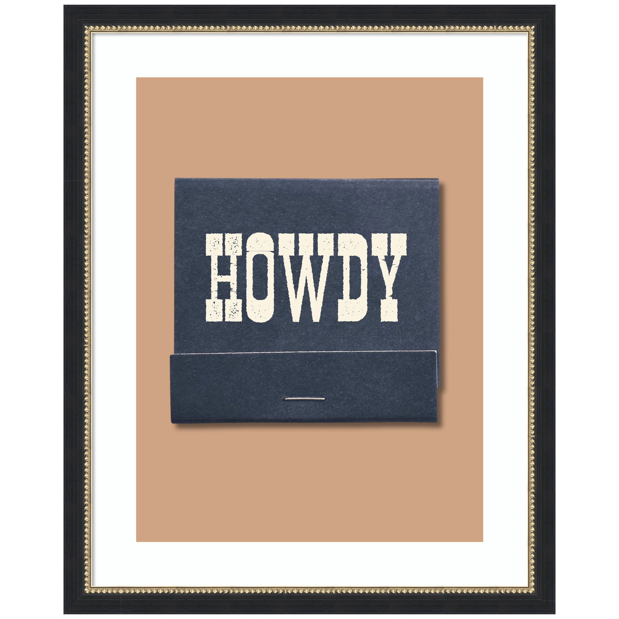 Howdy Matchbook Blue by Megan Ryan Framed Wall Art Print