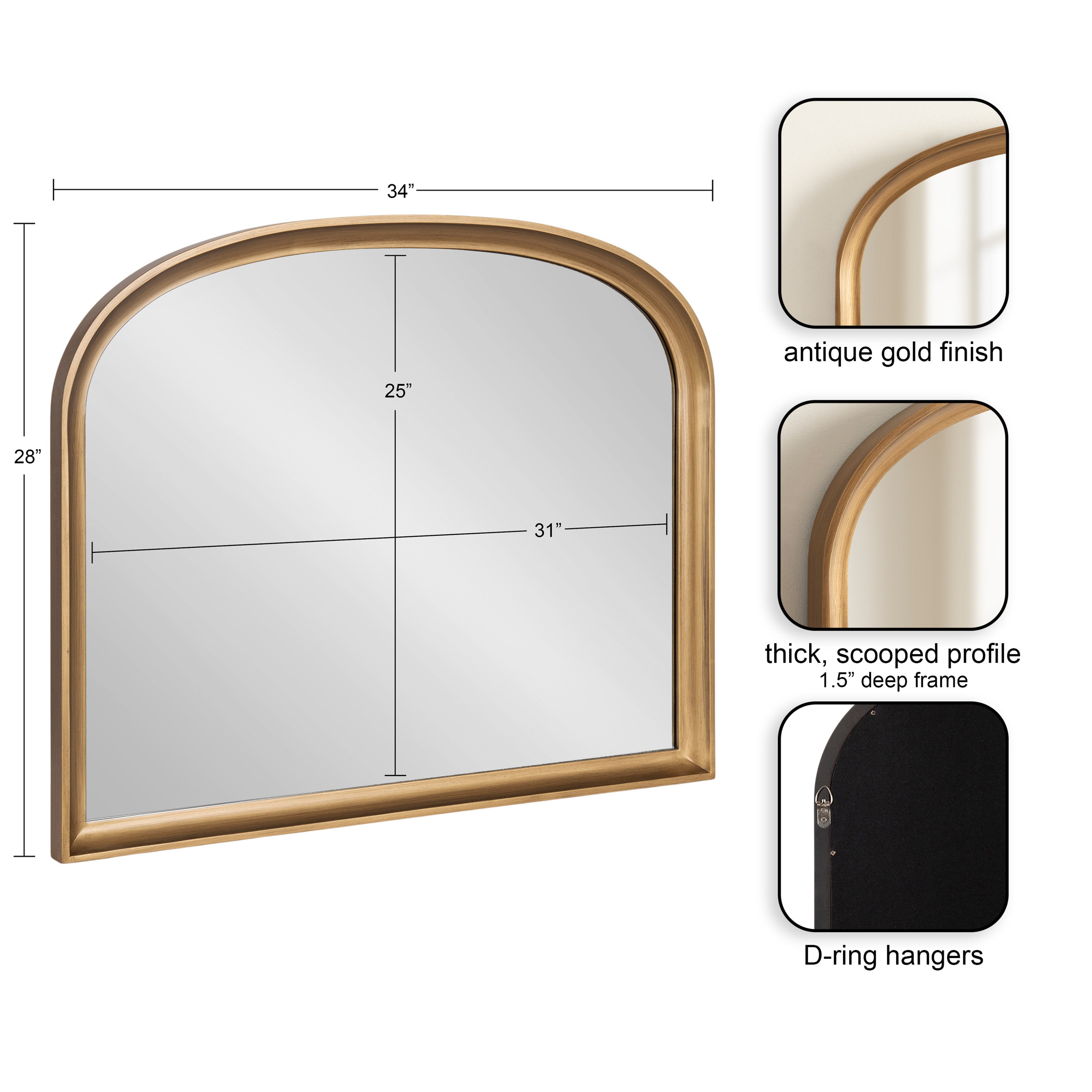 Arch Mirror Gold 34x28 2