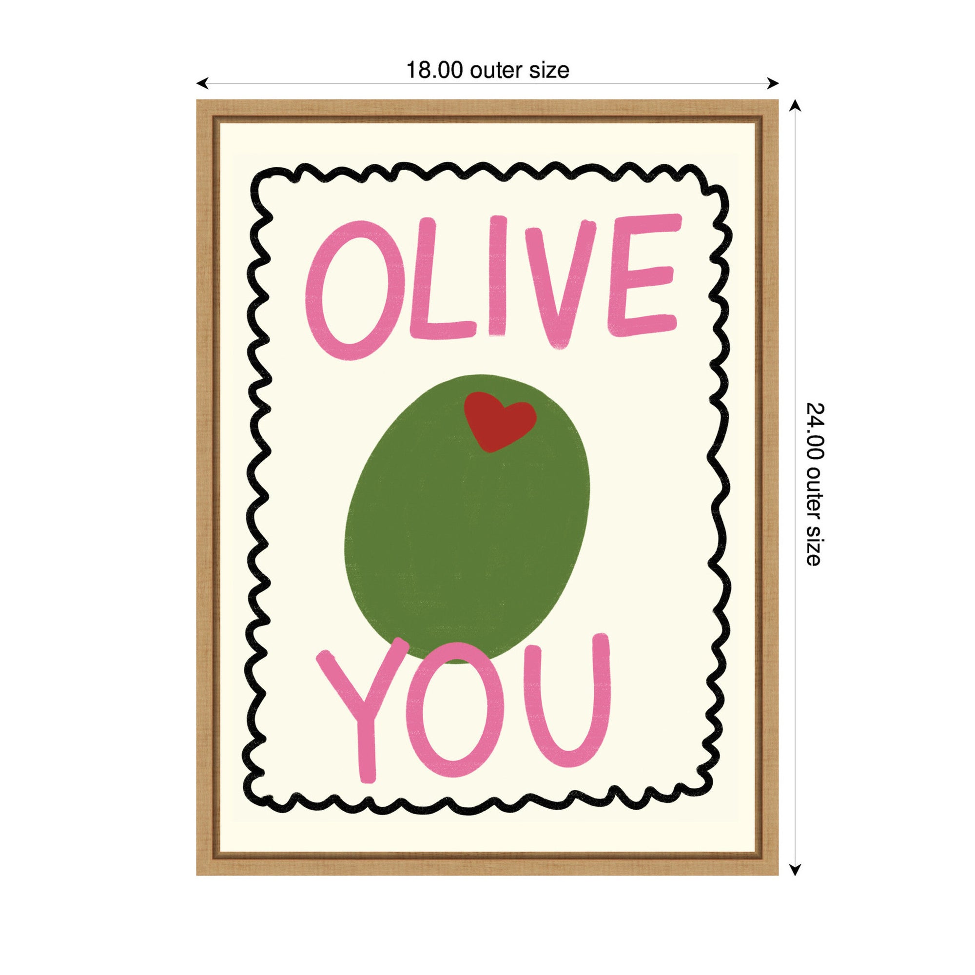 Olive You by Megan Ryan Framed Canvas Wall Art Print