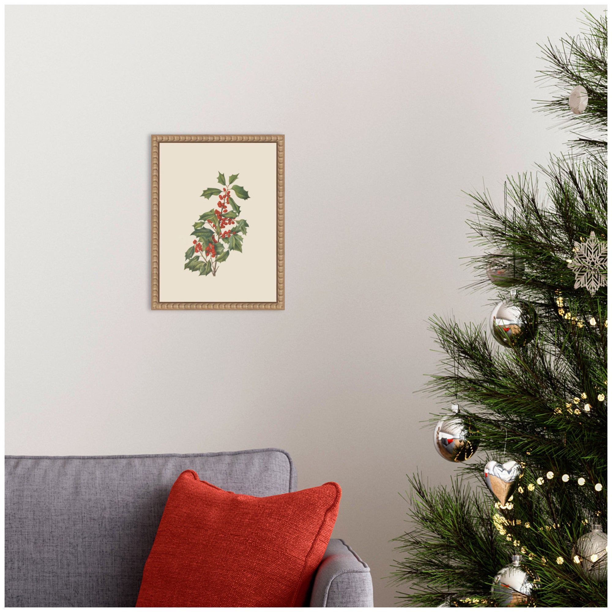 Framed Canvas Sylvie Beaded Rustic Natural 10x13 5