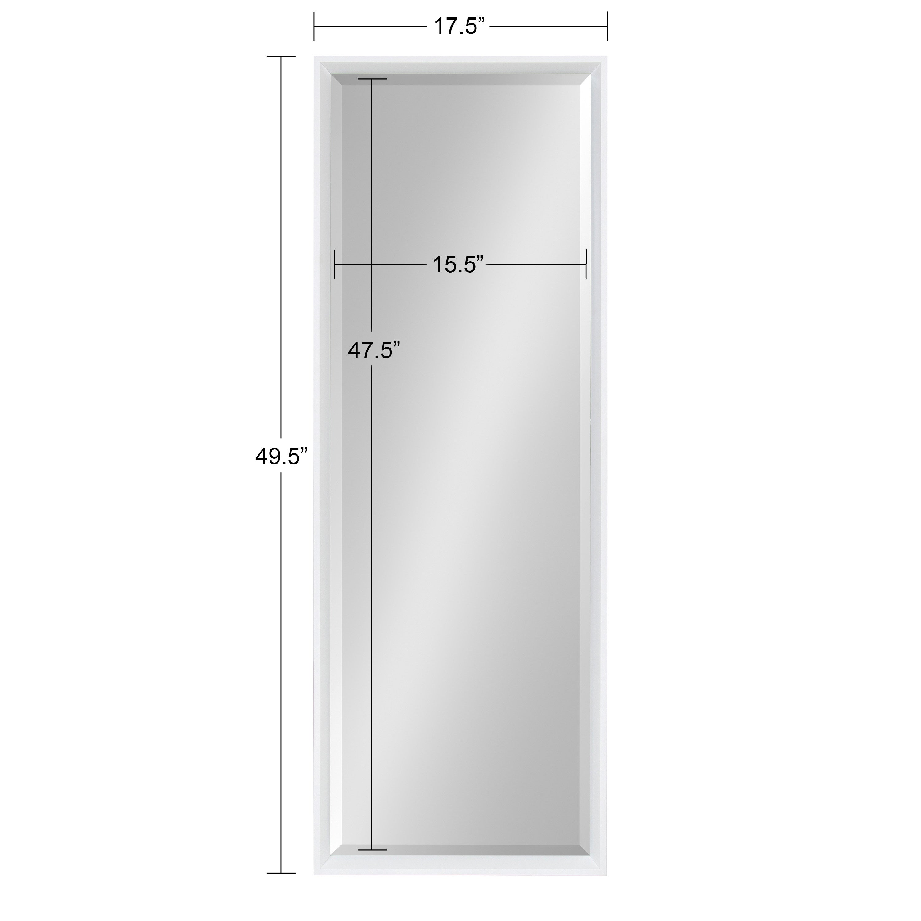 Full Length Mirror White 17.5x49.5 5