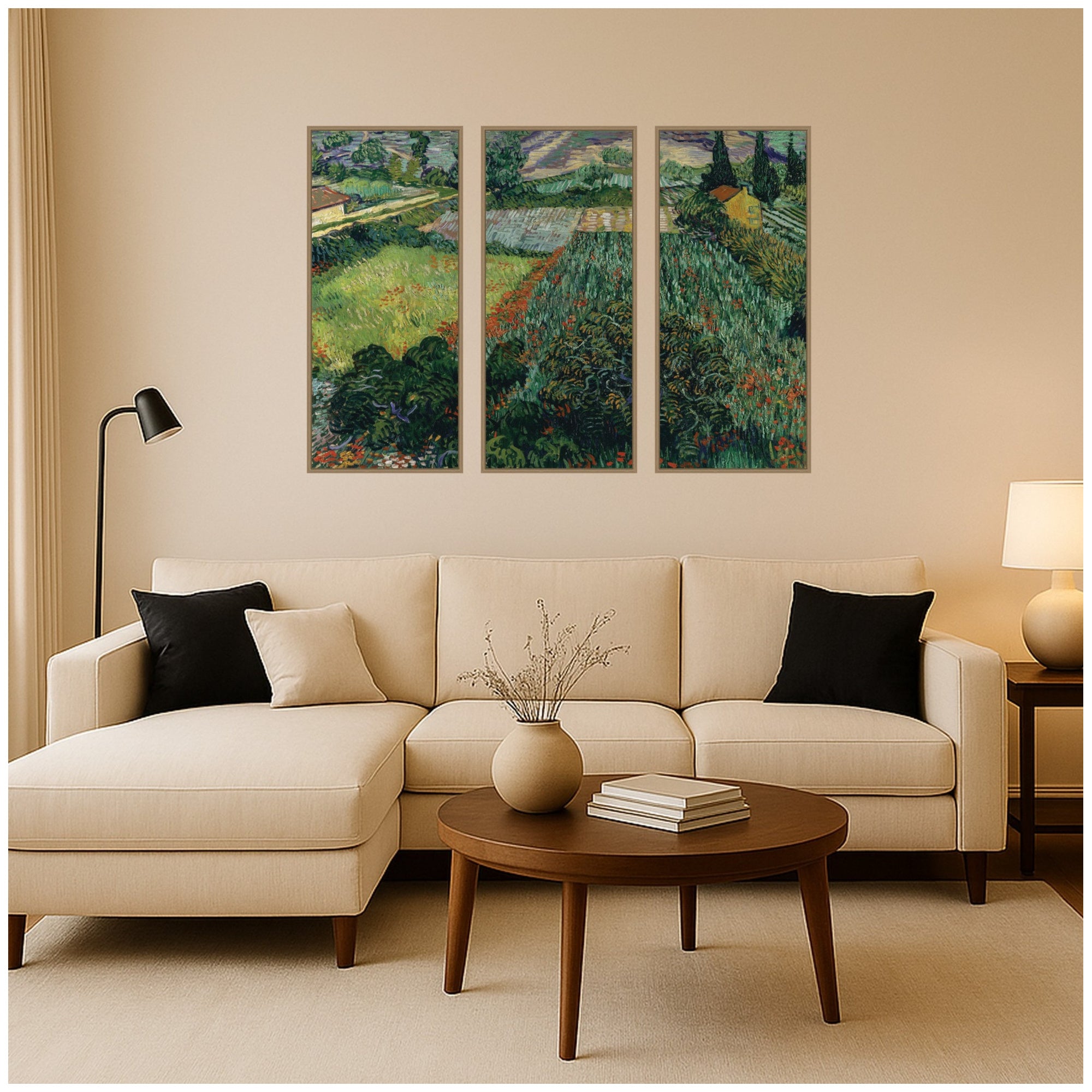 Art Set 3 Piece Set 18x40 Sylvie Dark Gold 7