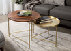 Nesting Table Walnut Brown Gold 2 Piece 7