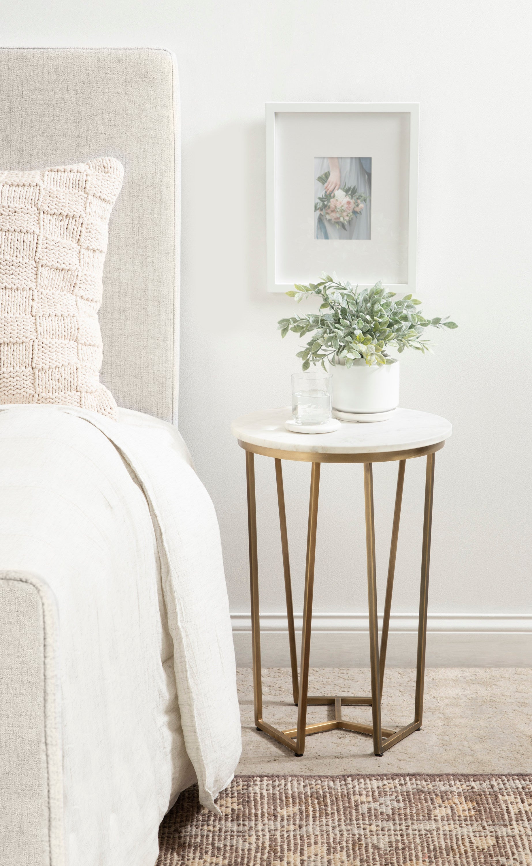 Side Table White Gold 16x16x24 7