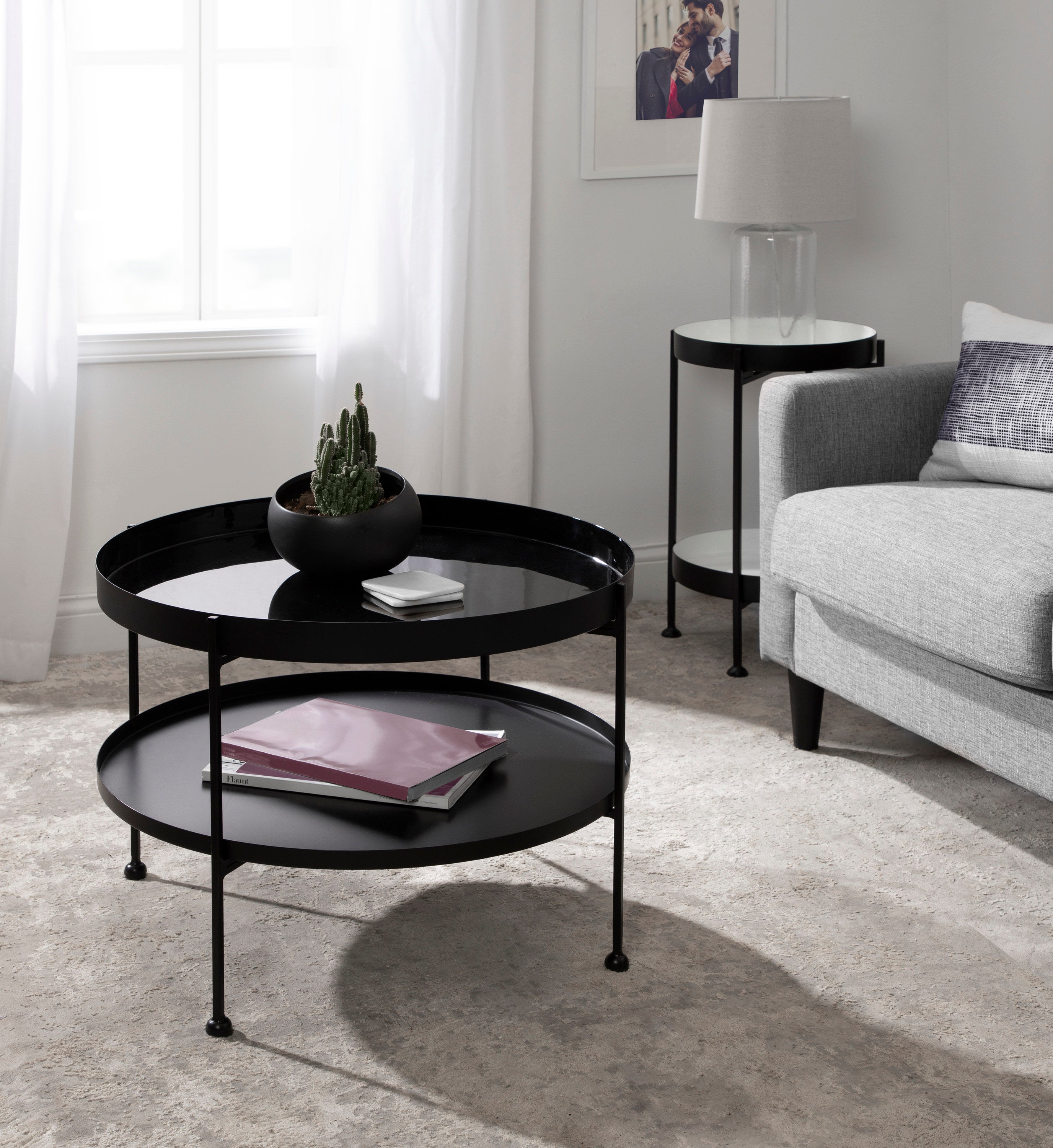 Coffee Table 26" Diameter Black 6