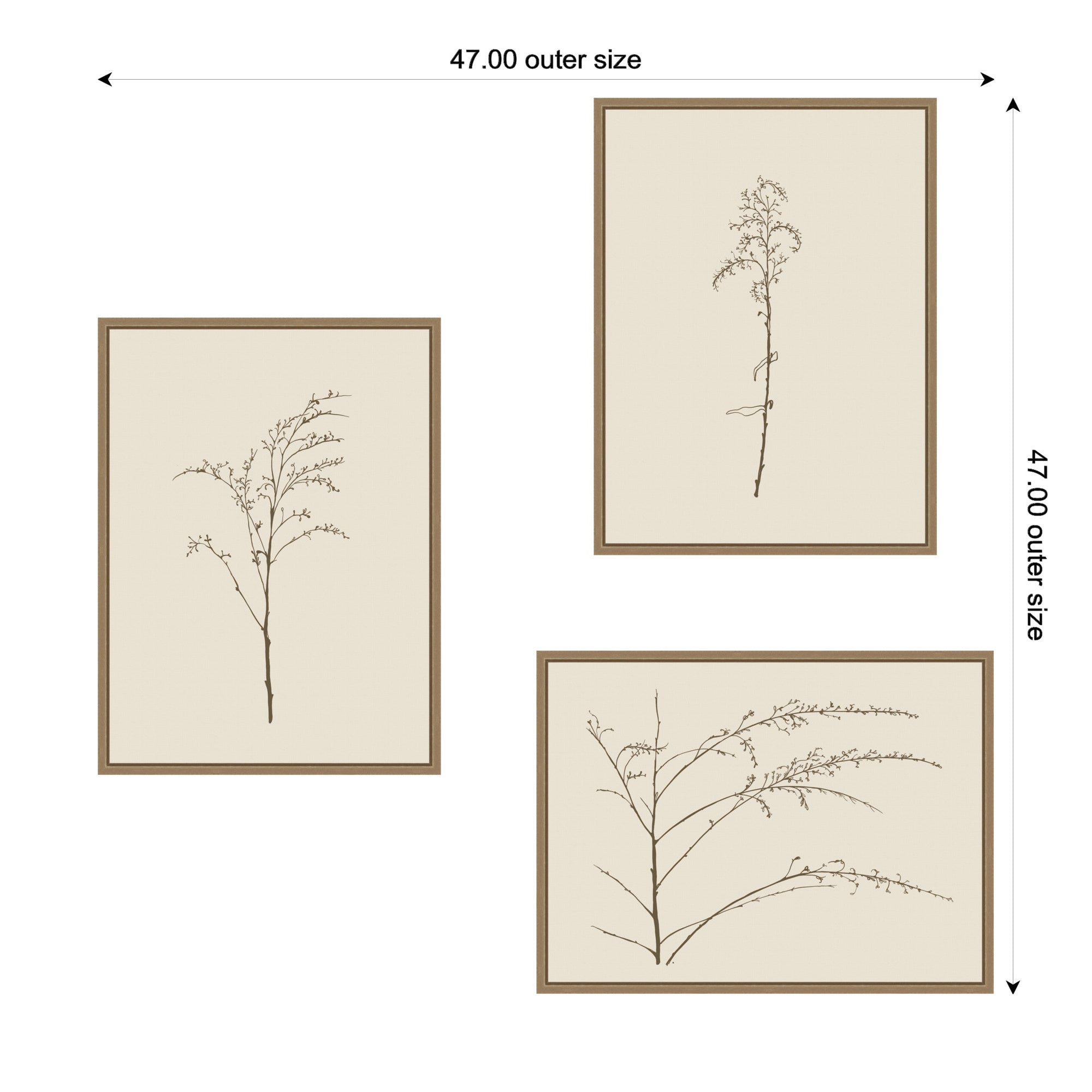 Art Set 3 Piece Set 18x24 Sylvie Dark Gold 2