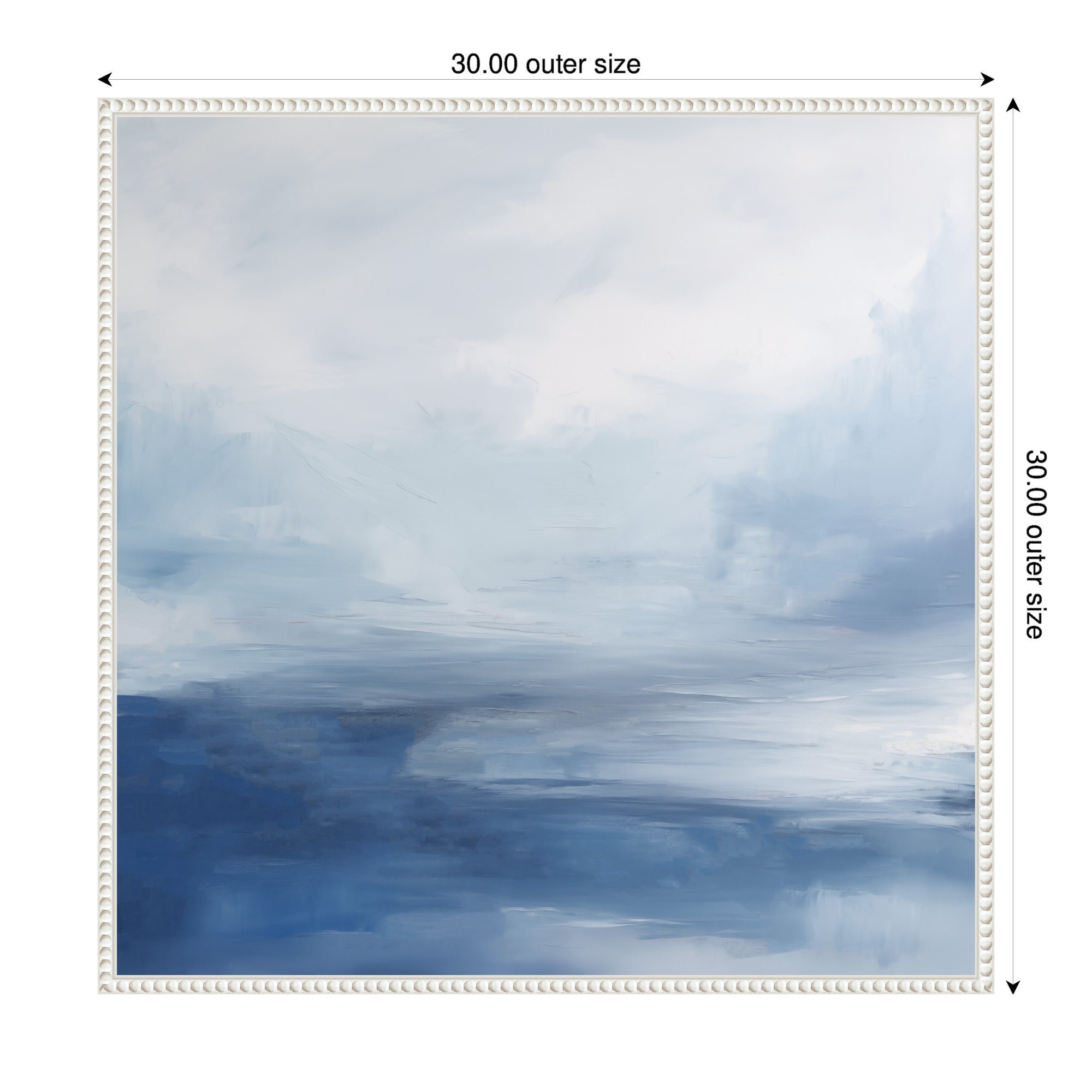 Framed Canvas 30x30 Sylvie Beaded White 2