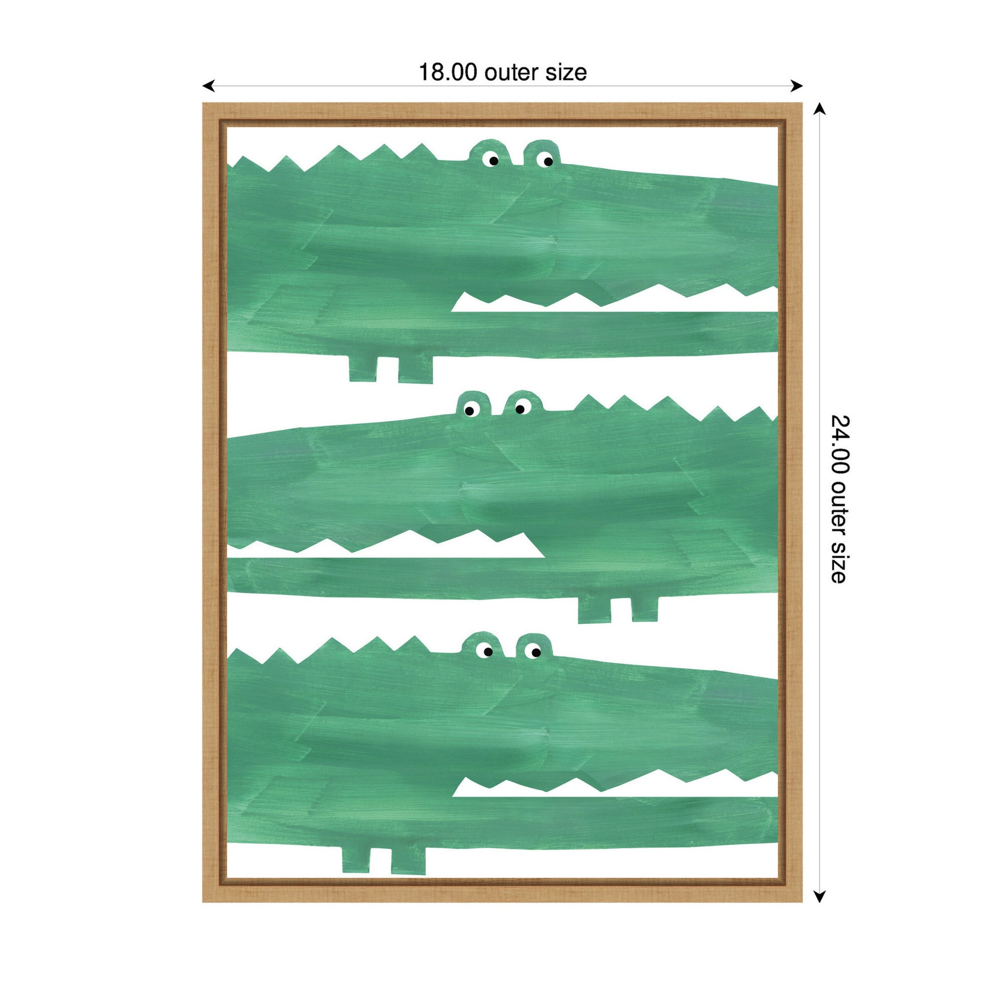 Chomp Chomp Crocodile by Alicia Abla Framed Canvas Wall Art Print