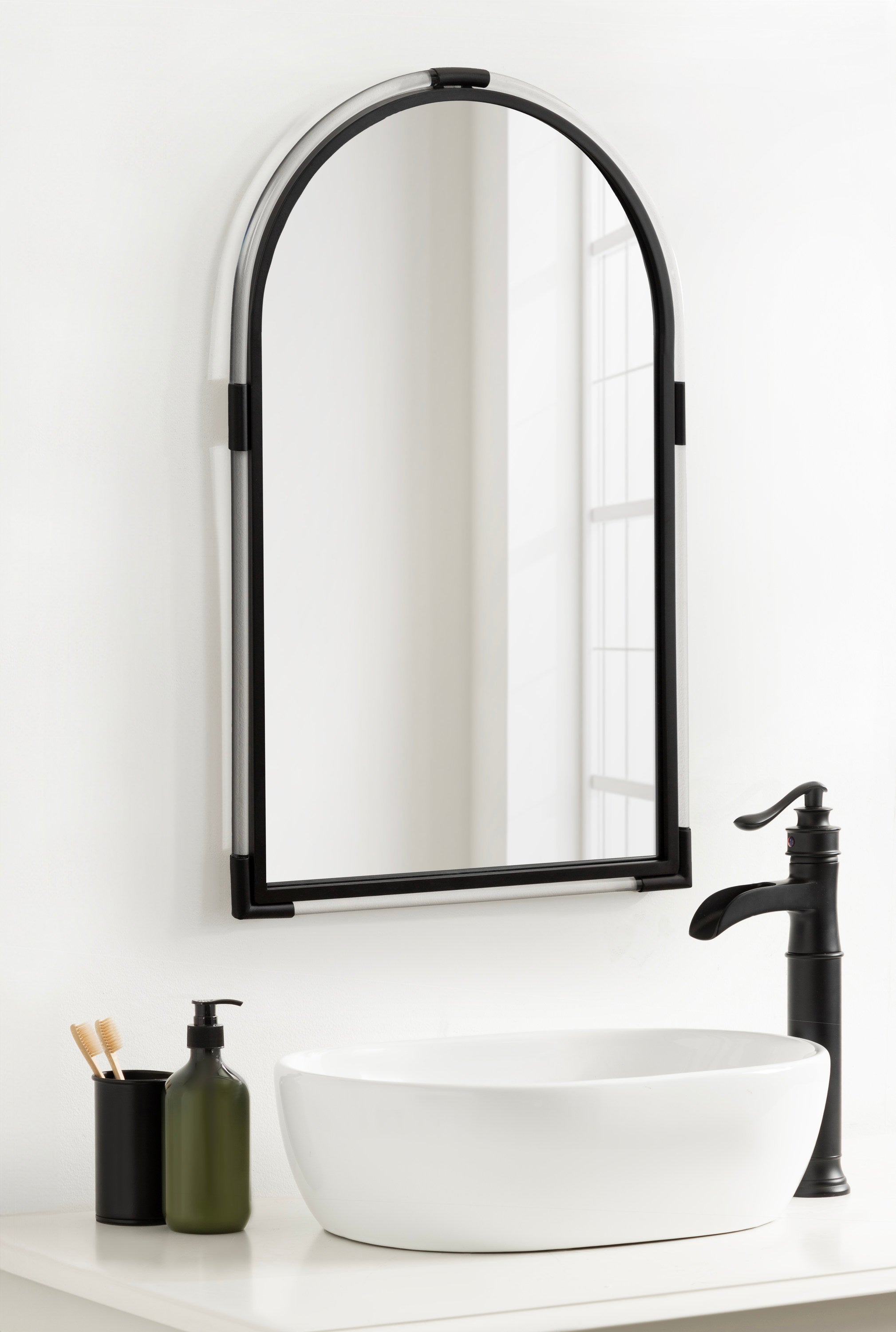 Arch Mirror Black 22x34 7