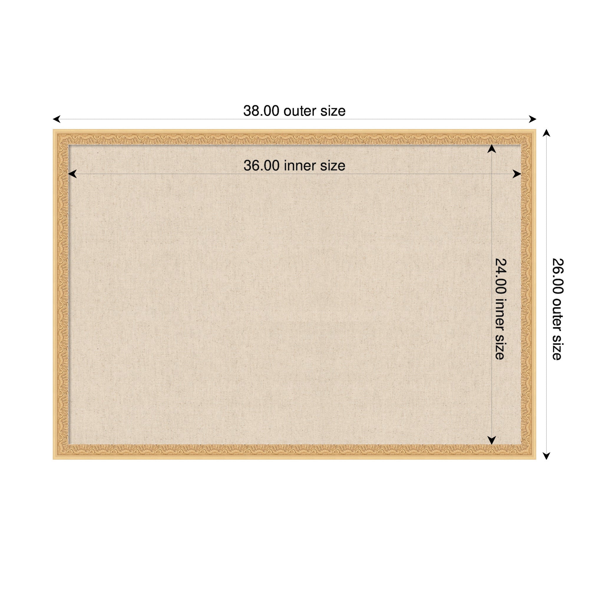 Pinboard 38x26 Bethany Gold 2