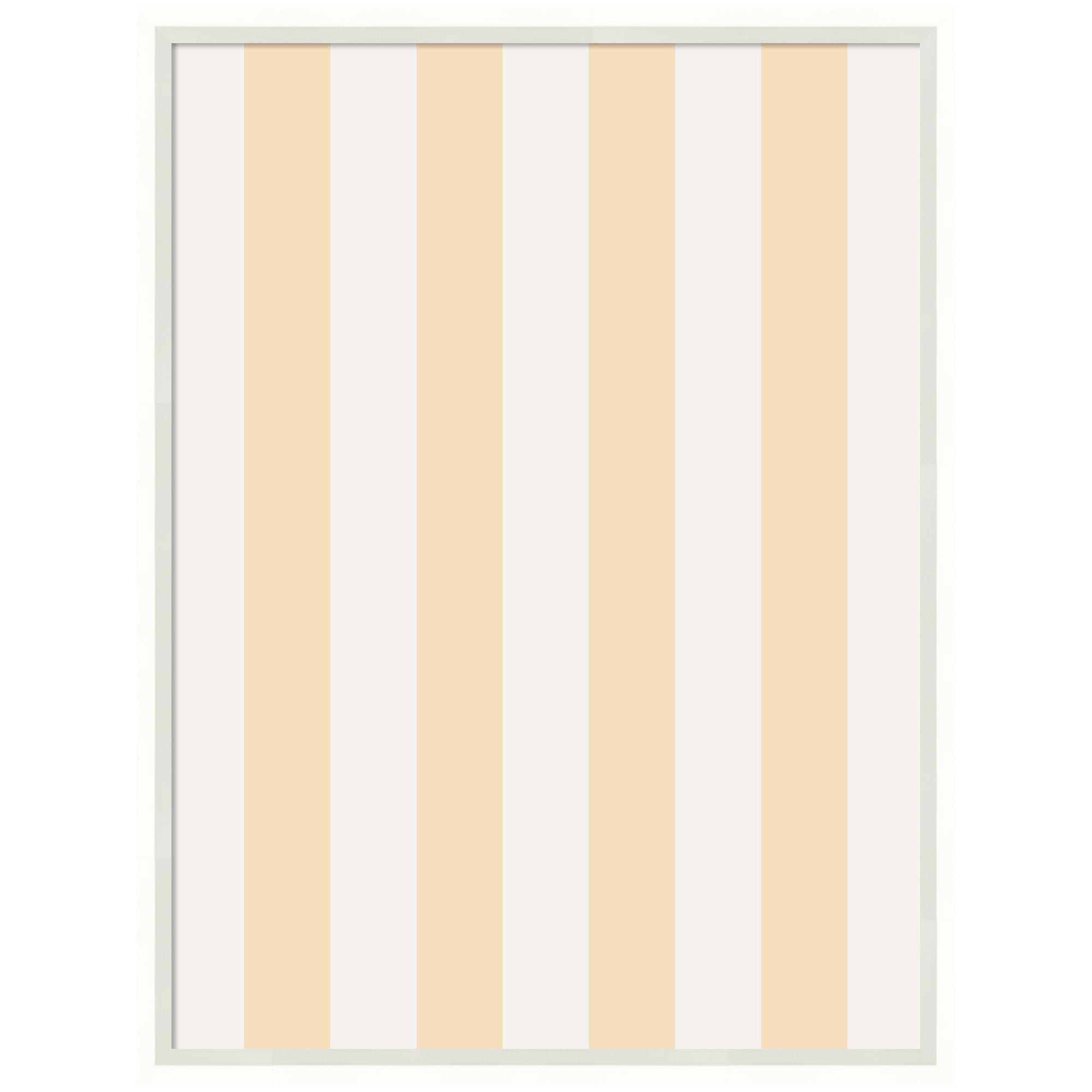 Framed Fabric Pinboard Wide Stripes Yellow Wall Organization