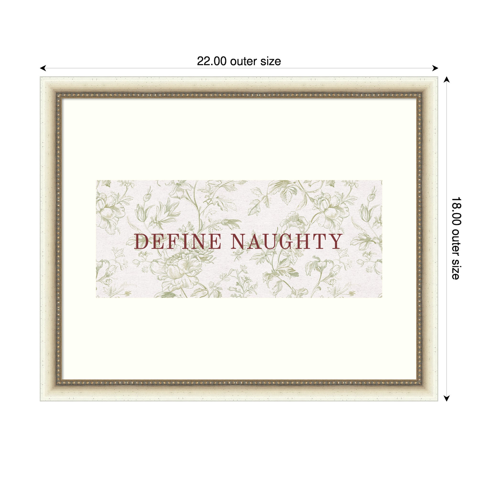 Framed Art Belmont Distress White 22x18 2