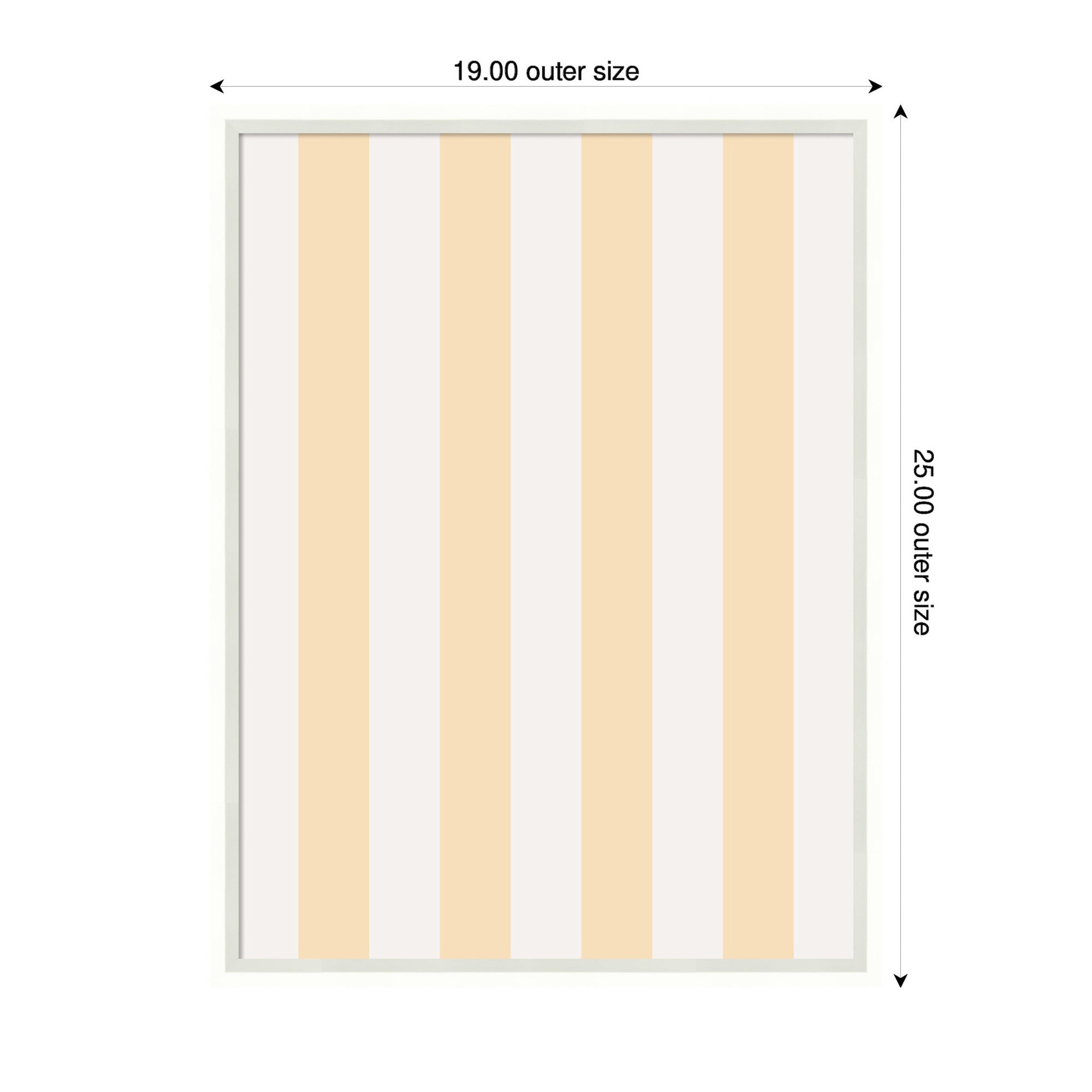 Framed Fabric Pinboard Wide Stripes Yellow Wall Organization