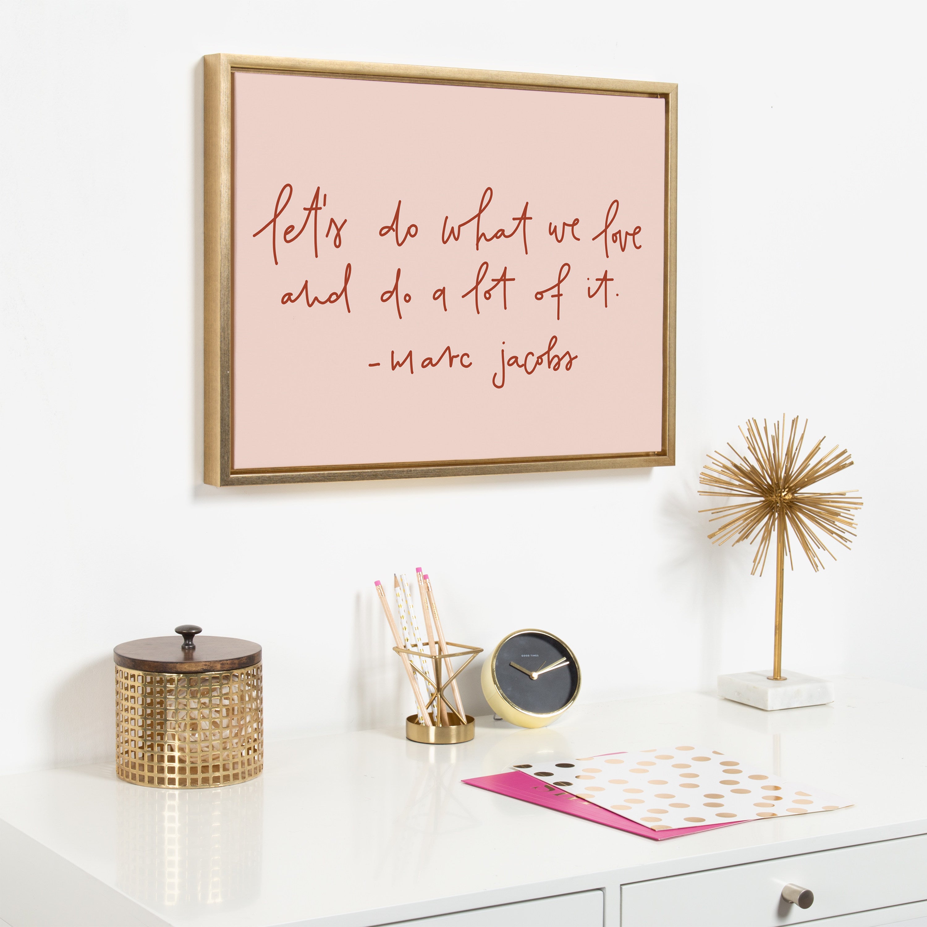 Sylvie Do What We Love Framed Canvas by Maja Tomljanovic