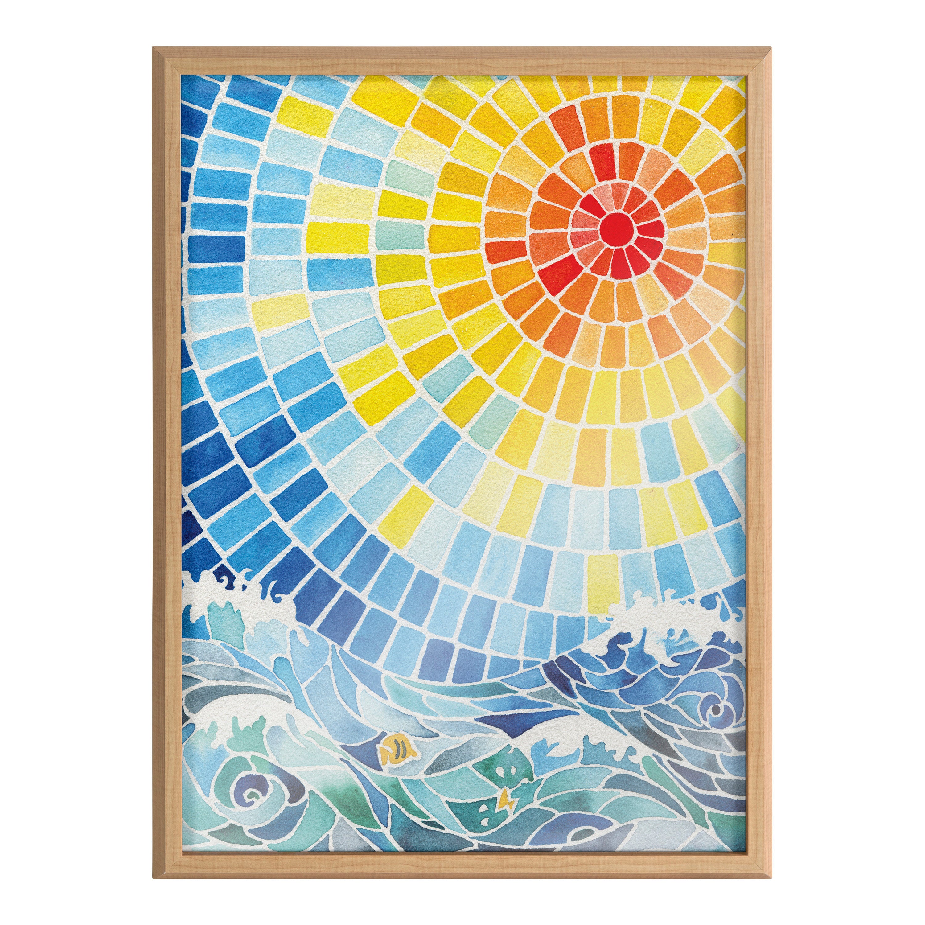 Blake Under the Hawaiian Sun Framed Printed Glass by Janet Meinke-Lau