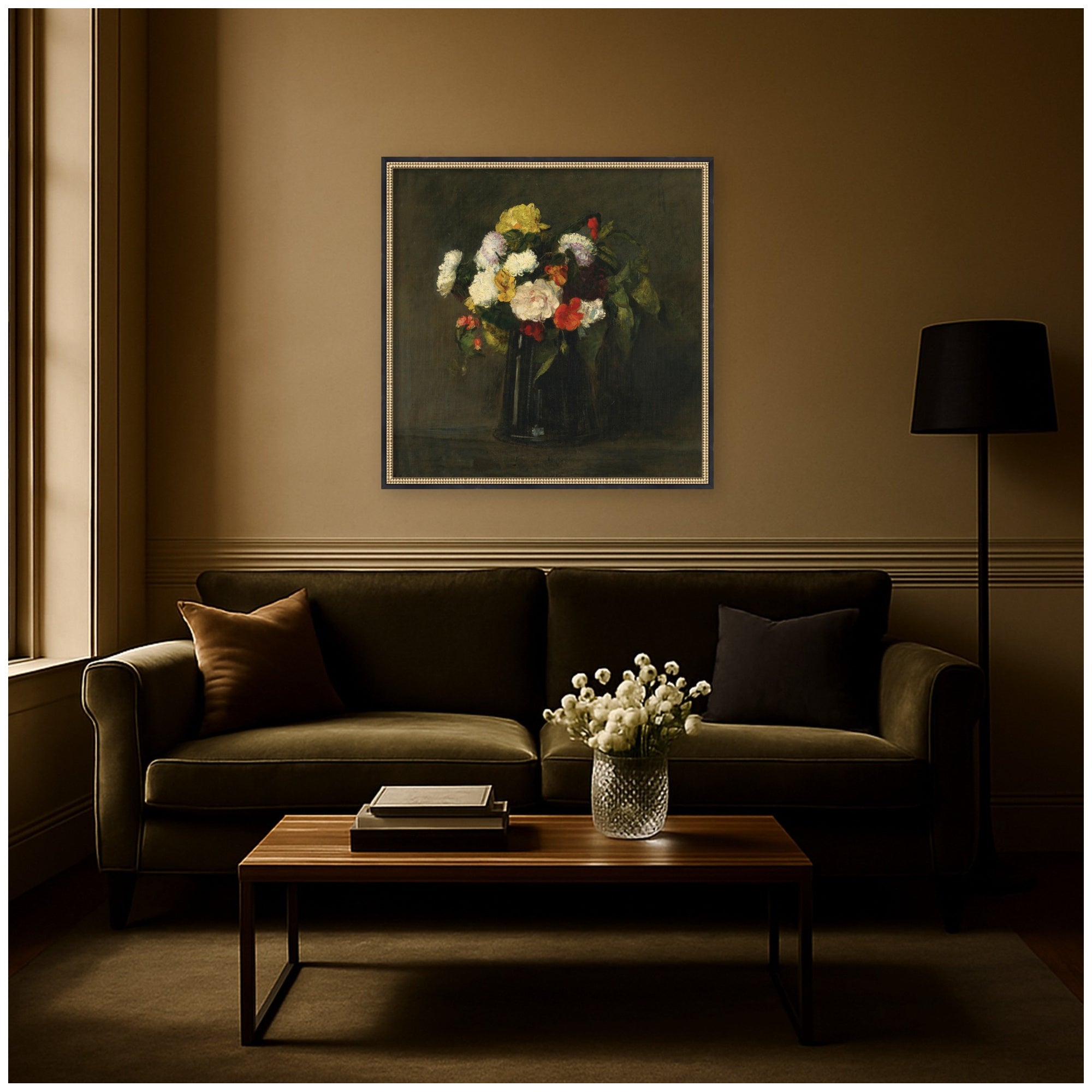 Mounted Canvas 34x34 Castellan Black 6