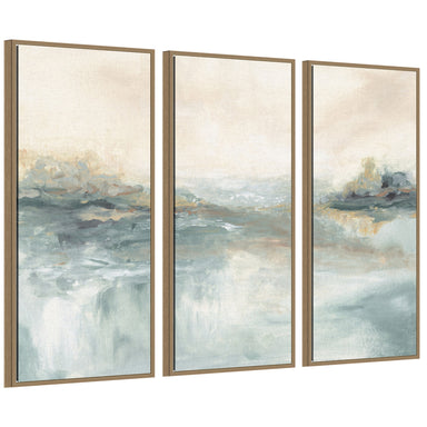 Framed Canvas Sylvie Dark Gold 3 Piece Set 18x40 1