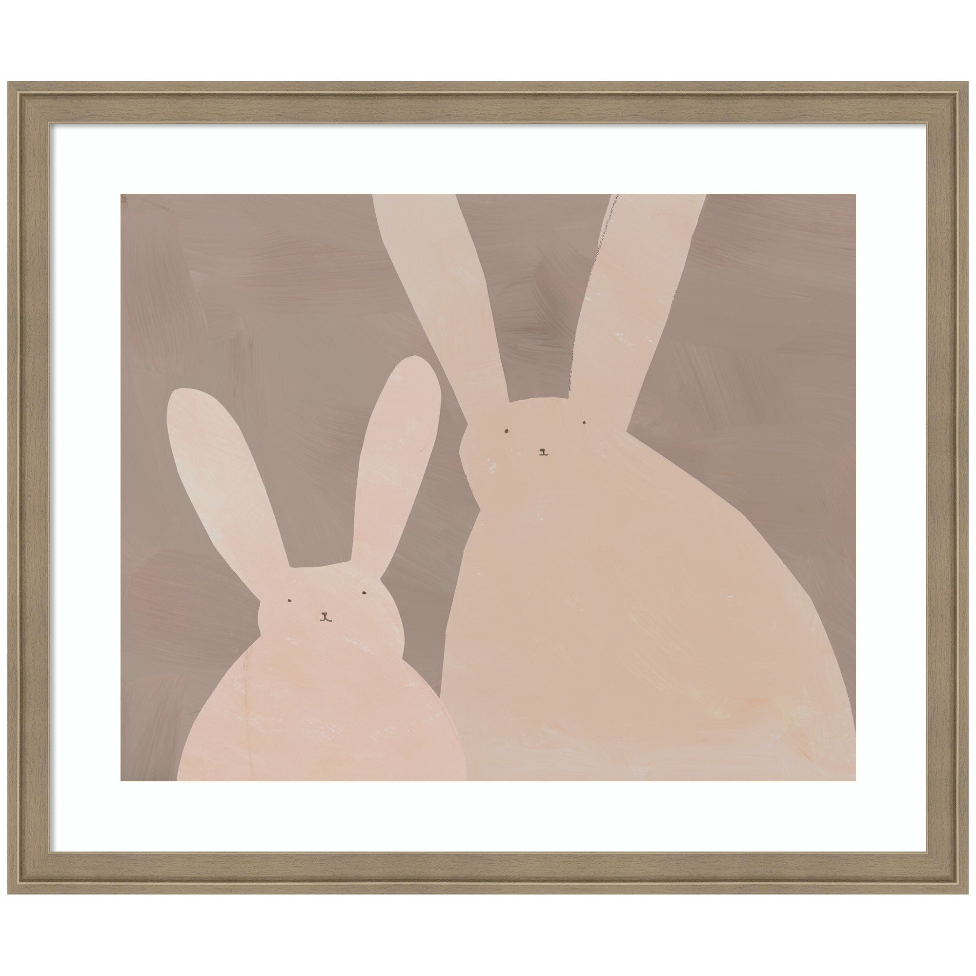 Bunny Mama and Baby by Alicia Abla Framed Wall Art Print