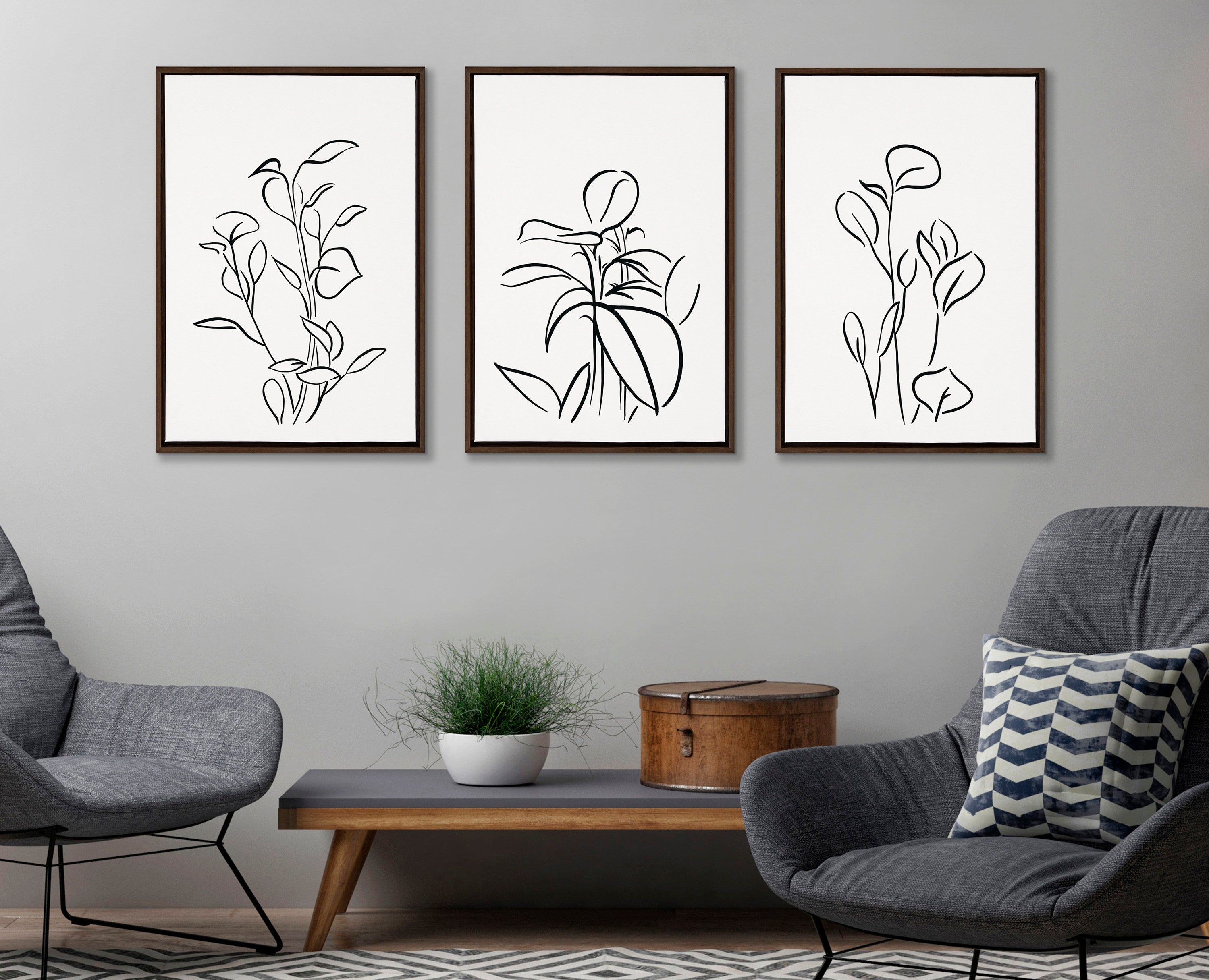 Framed Canvas Sylvie Walnut 23x33 8