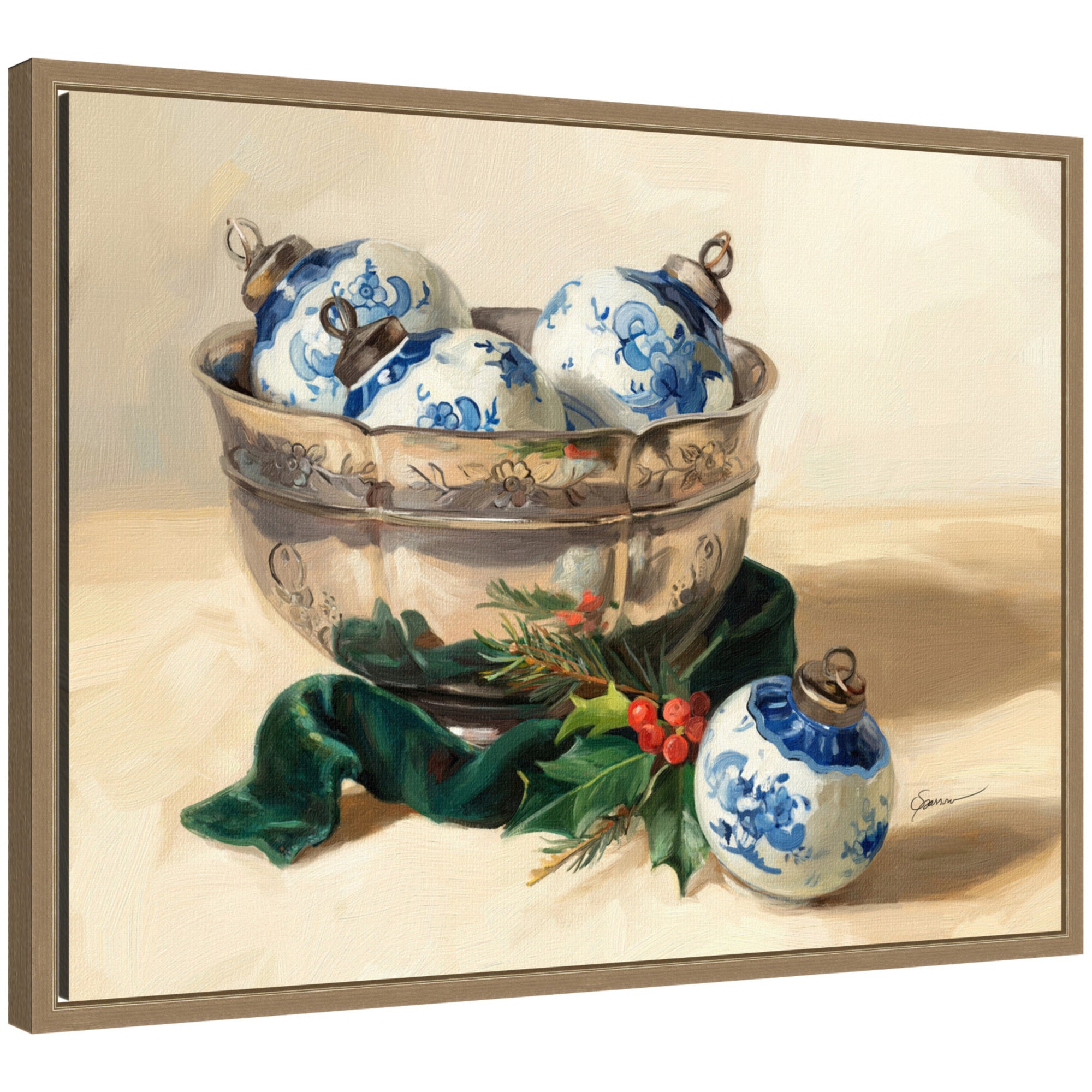 Framed Canvas Sylvie Dark Gold 24x18 1
