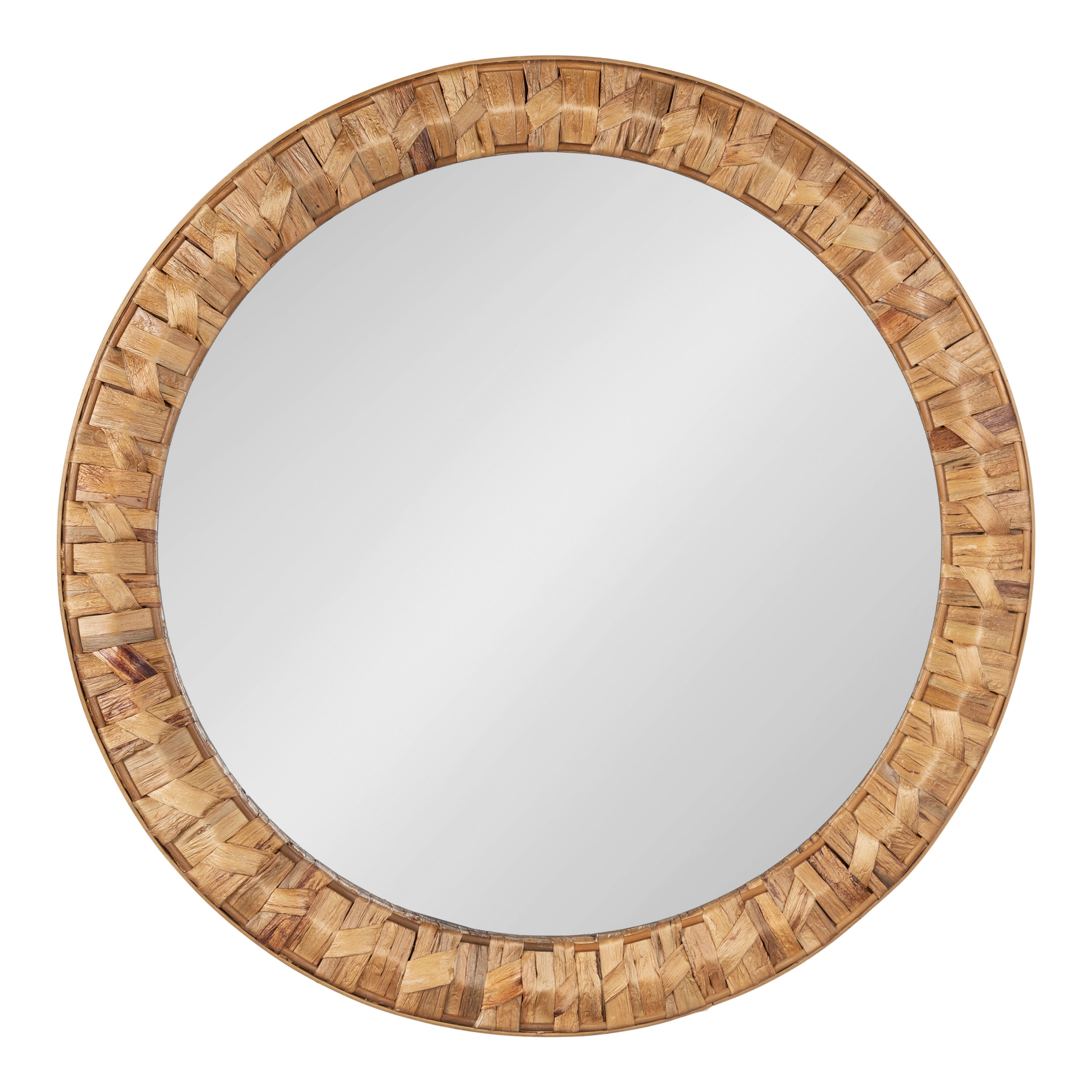 Round Mirror Rustic Brown 26x26 5