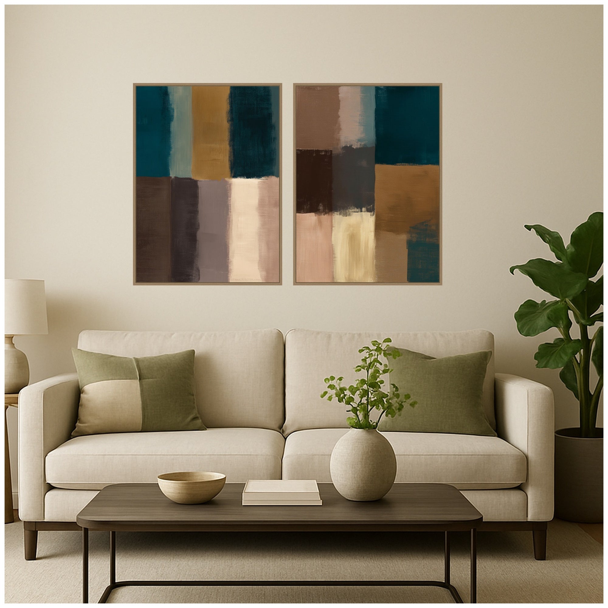 Art Set 2 Piece Set 28x38 Sylvie Dark Gold 5
