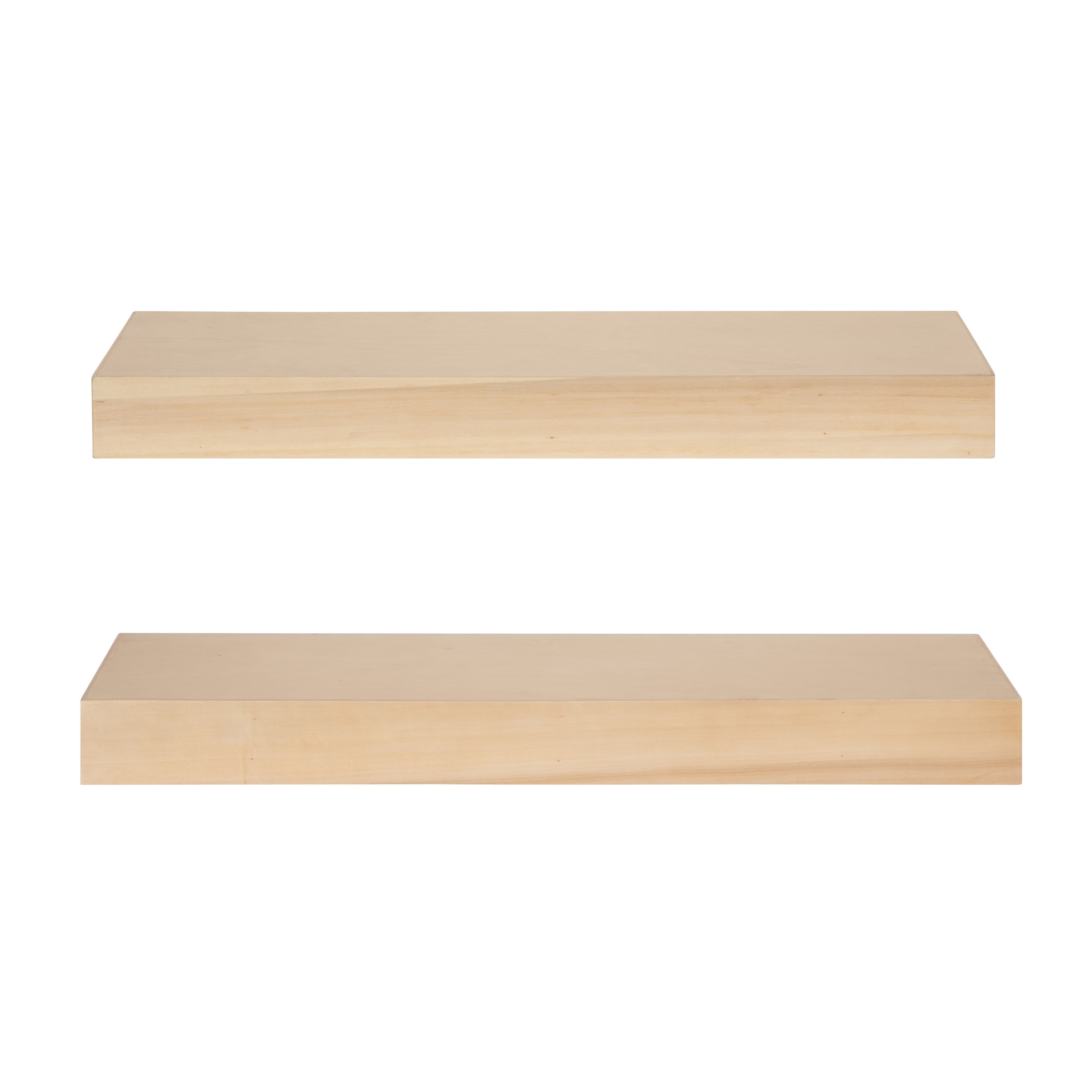 Floating Shelf 2 Piece 24 Inch Natural 3