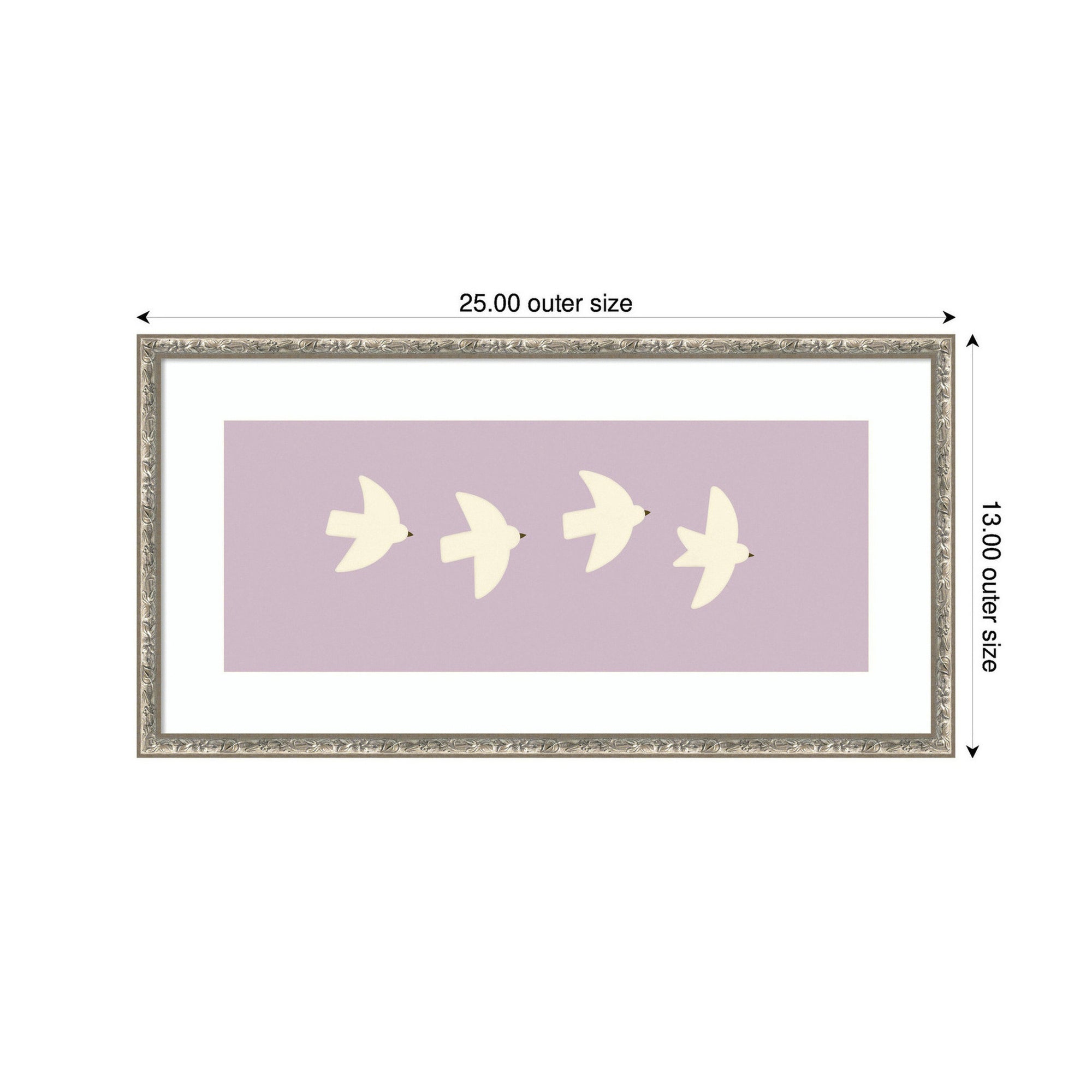 Minimalist Birds Panel 3 Light Purple by Laura Moss Framed Wall Art Print