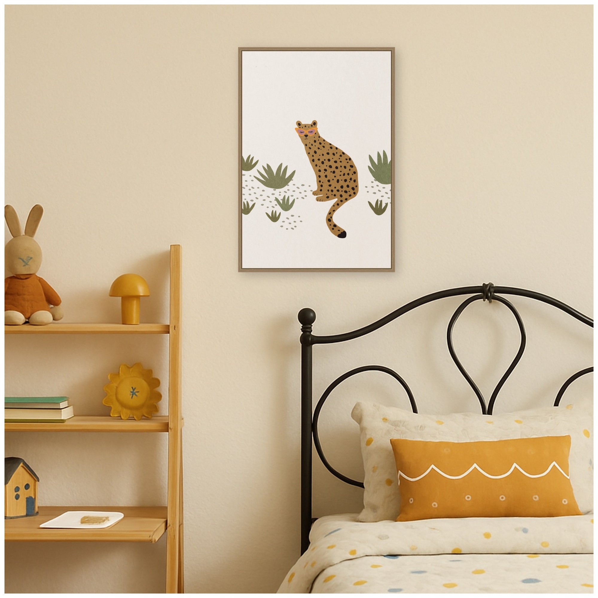 Leopard II by July Art Prints Framed Canvas Wall Art Print