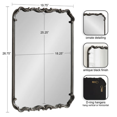 Rectangle Mirror Black 20x27 2