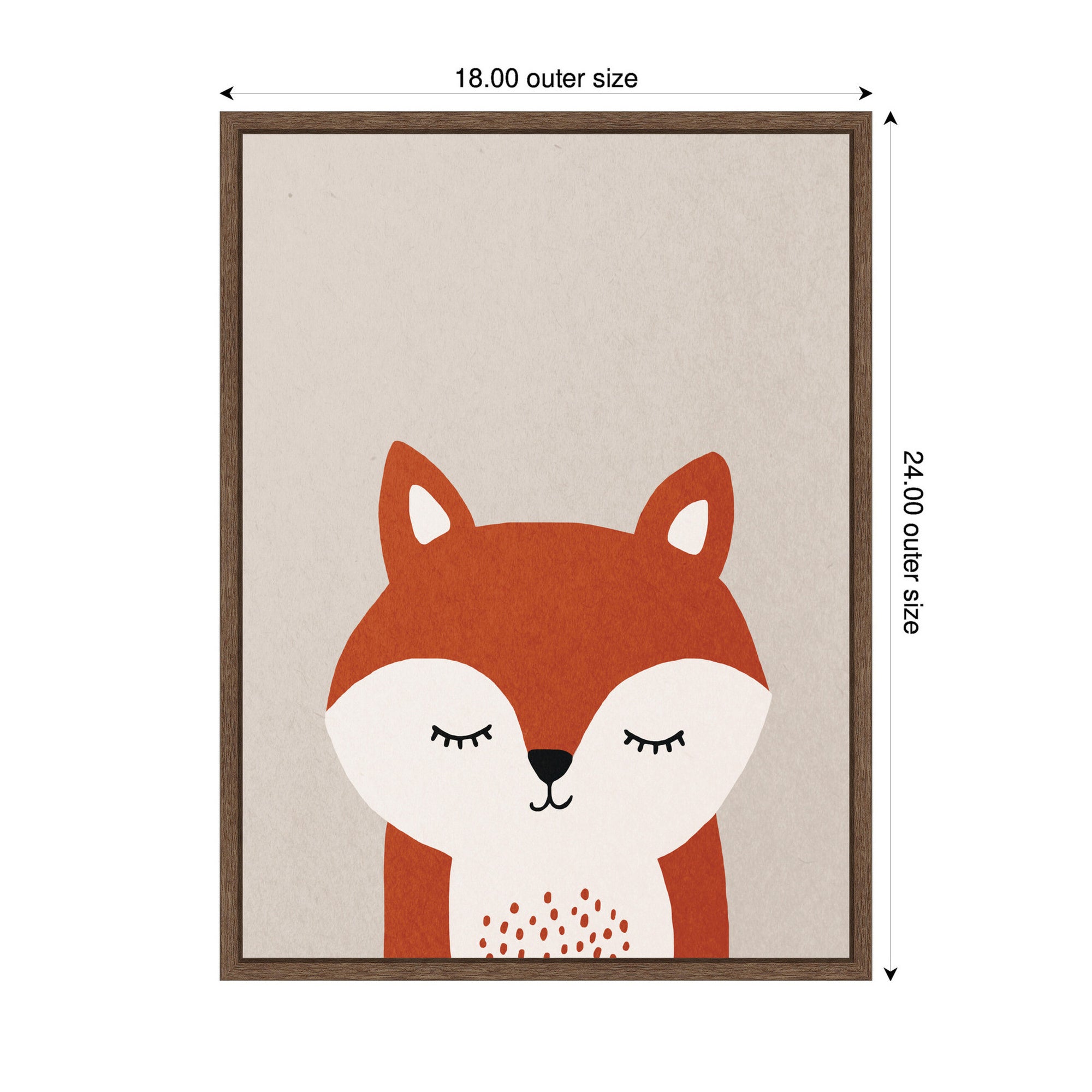 Fox by July Art Prints Framed Canvas Wall Art Print